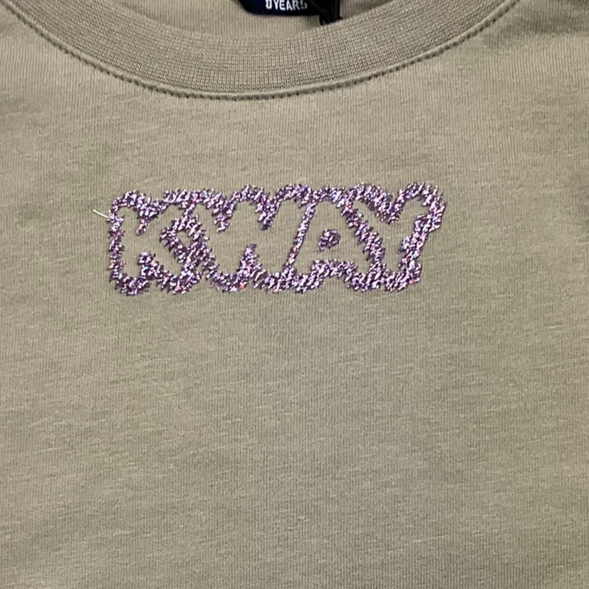 K-WAY shirt girocollo tinta unita con stampa Verde per Bambina K5122TW VERDE K-WAY