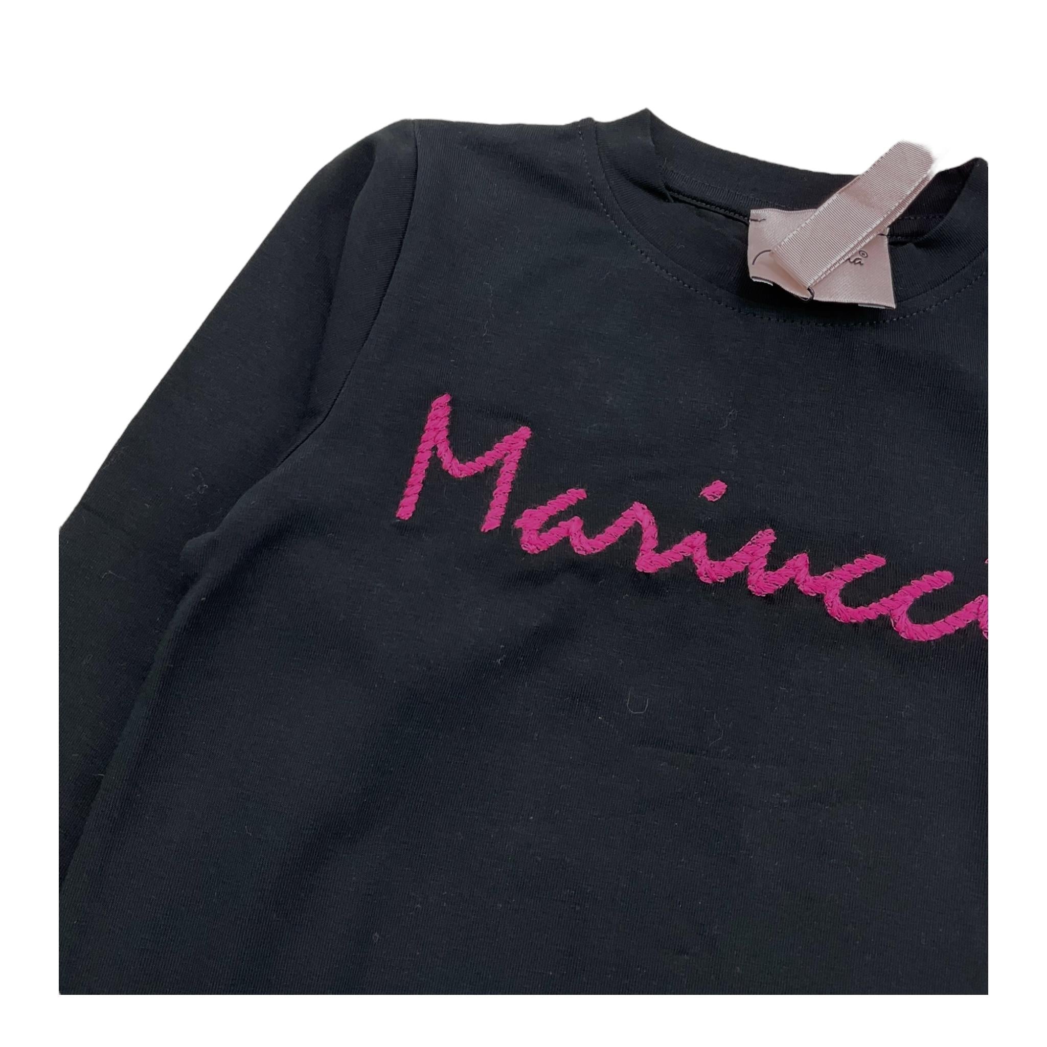 MARIUCCIA shirt girocollo tinta unita con stampa logo Nero per Neonata MBFW22T617 NERO MARIUCCIA