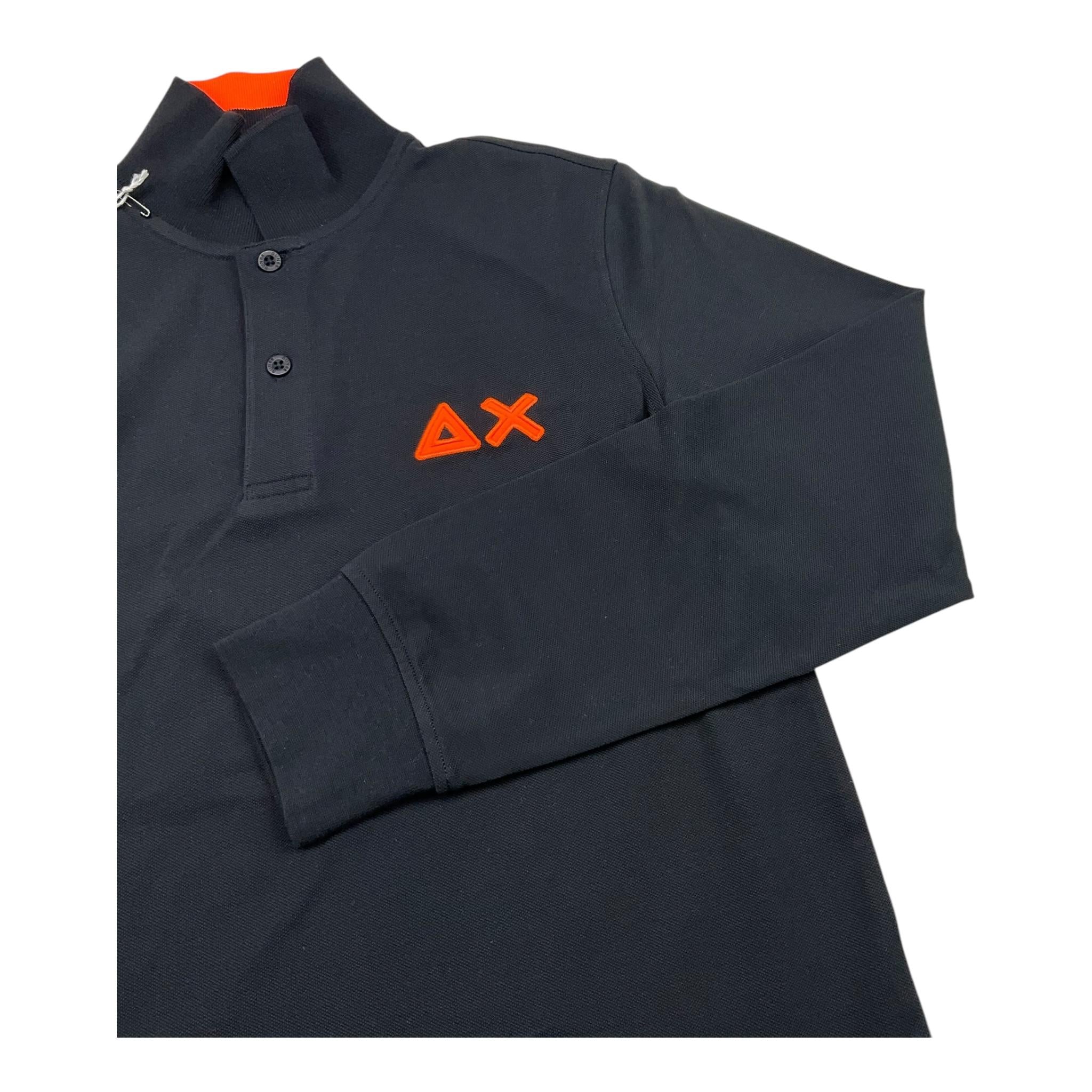 SUN68 polo manica lunga tinta unita con logo in contrasto Nero per Bambino A44312J NERO SUN68