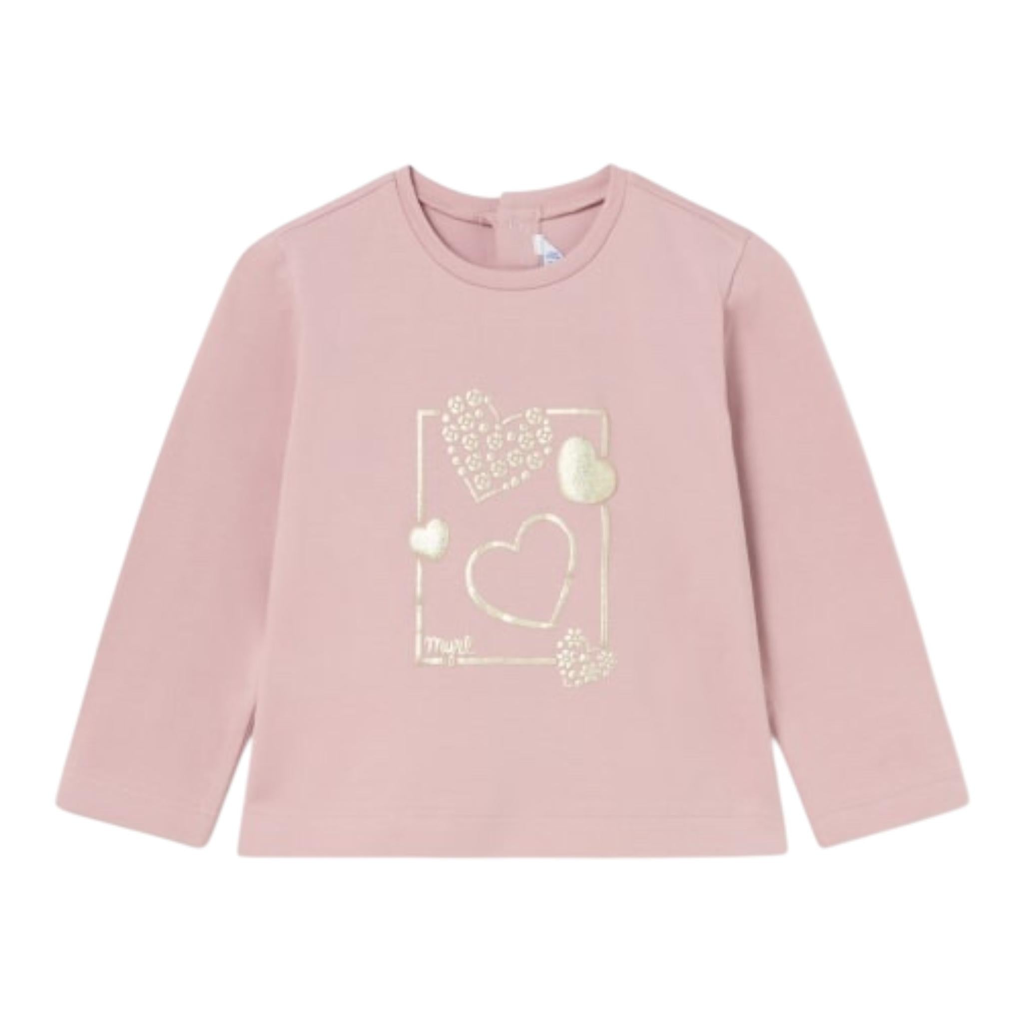 MAYORAL shirt girocollo tinta unita con stampa Rosa per Neonata 116 ROSA MAYORAL