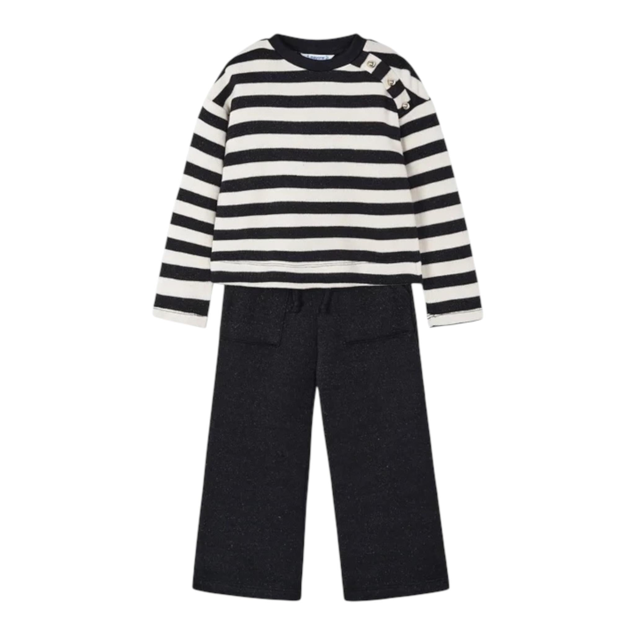 MAYORAL completo 2pz maglia-pantalone bicolore fantasia a righe Bianco/nero per Neonata 4554N BIANCO/NERO MAYORAL