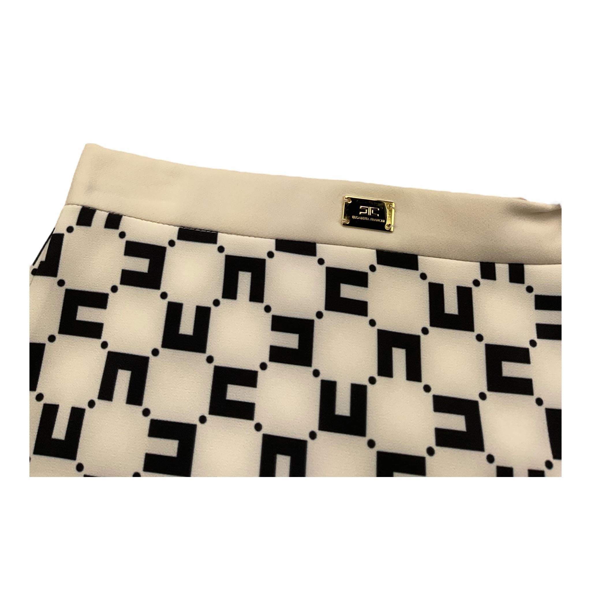 ELISABETTA FRANCHI gonna tinta unita con stampe logo Panna per Bambina EFGO154 PANNA ELISABETTA FRANCHI