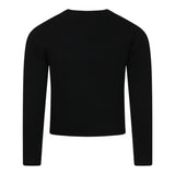 DIESEL maglia tinta unita girocollo con logo Nero per Bambina J02084 NERO DIESEL
