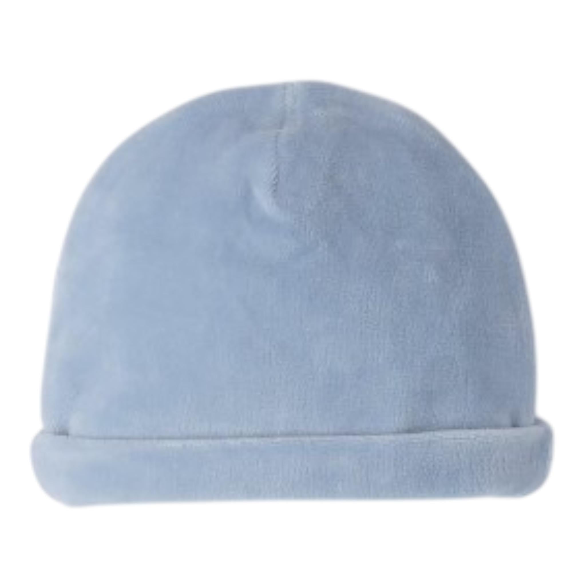 MINI BANDA cappello tinta unita in velluto Azzurro per Neonato 3A306 AZZURRO MINI BANDA