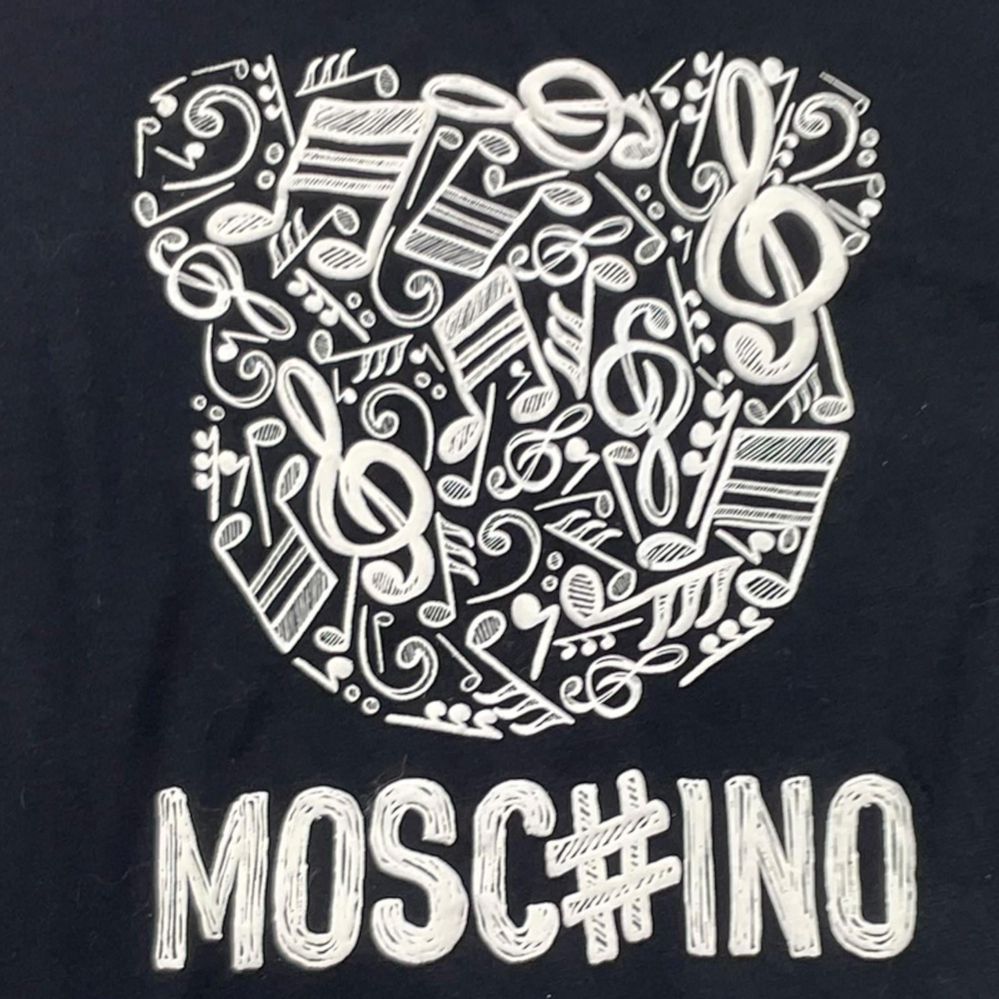 MOSCHINO t-shirt tinta unita girocollo con stampa Nero per Bambina HQM05G NERO MOSCHINO