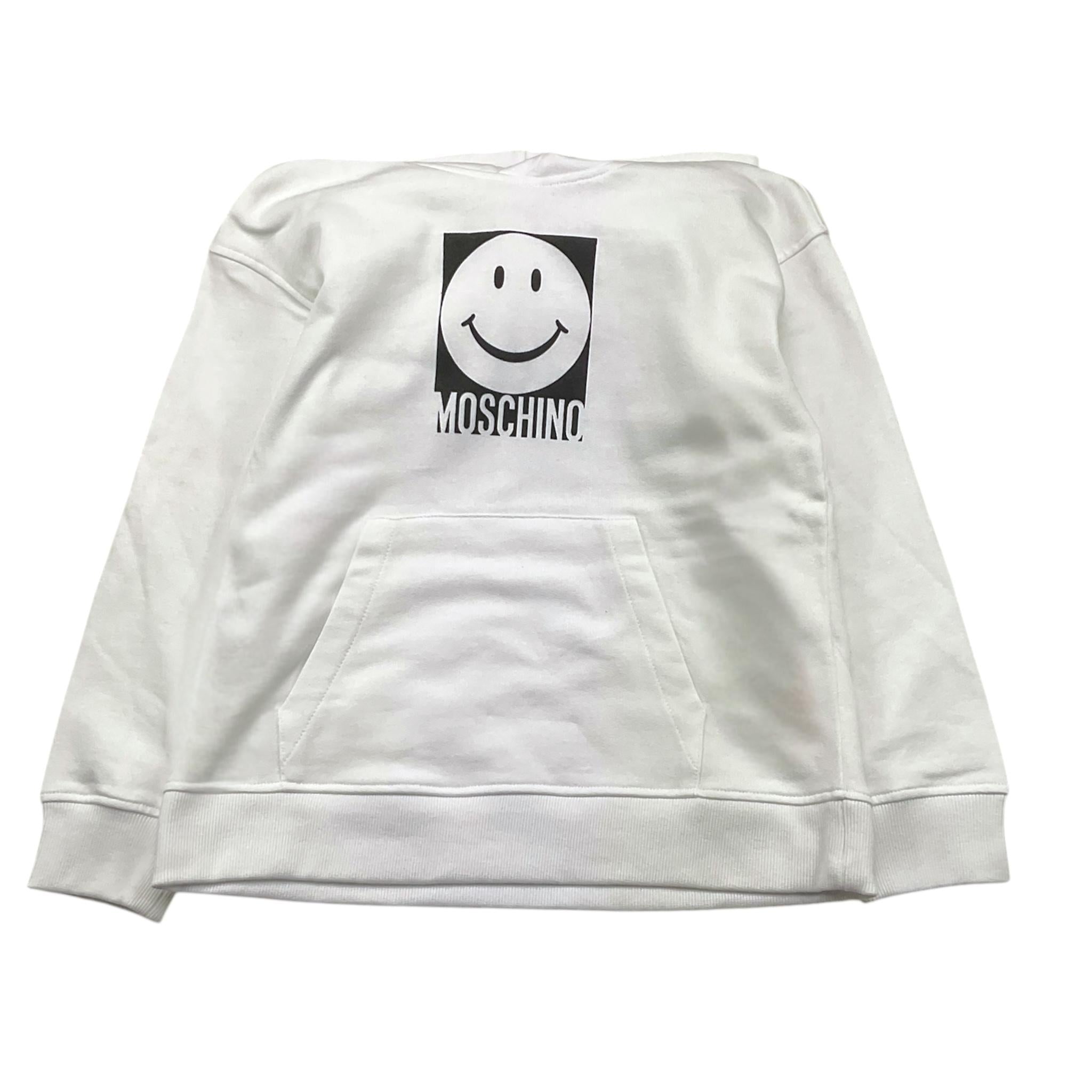 MOSCHINO felpa tinta unita con cappuccio e stampa Bianco per Bambino HUF09A BIANCO MOSCHINO