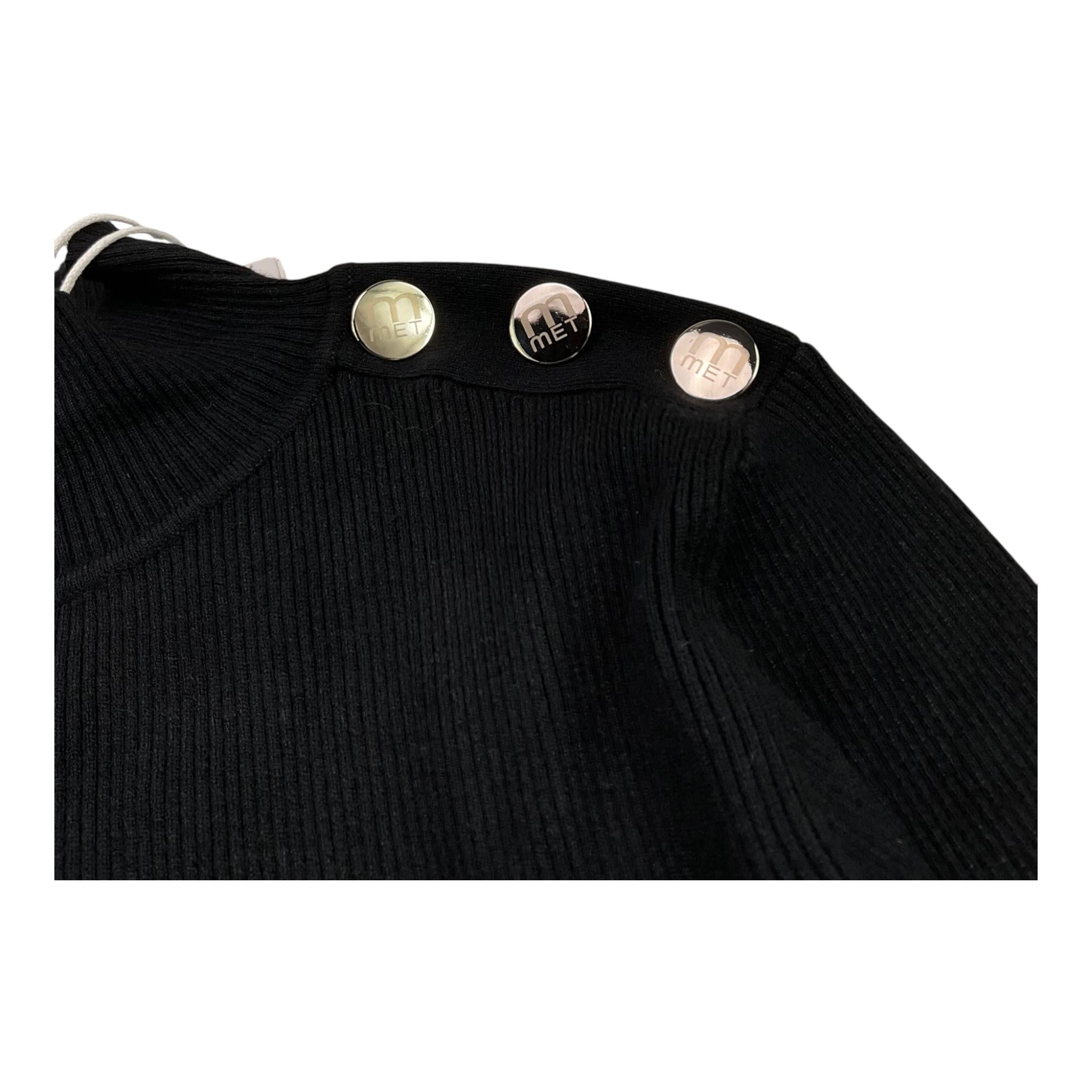 MET giubbino tinta unita con zip Nero per Bambina ME536X NERO MET