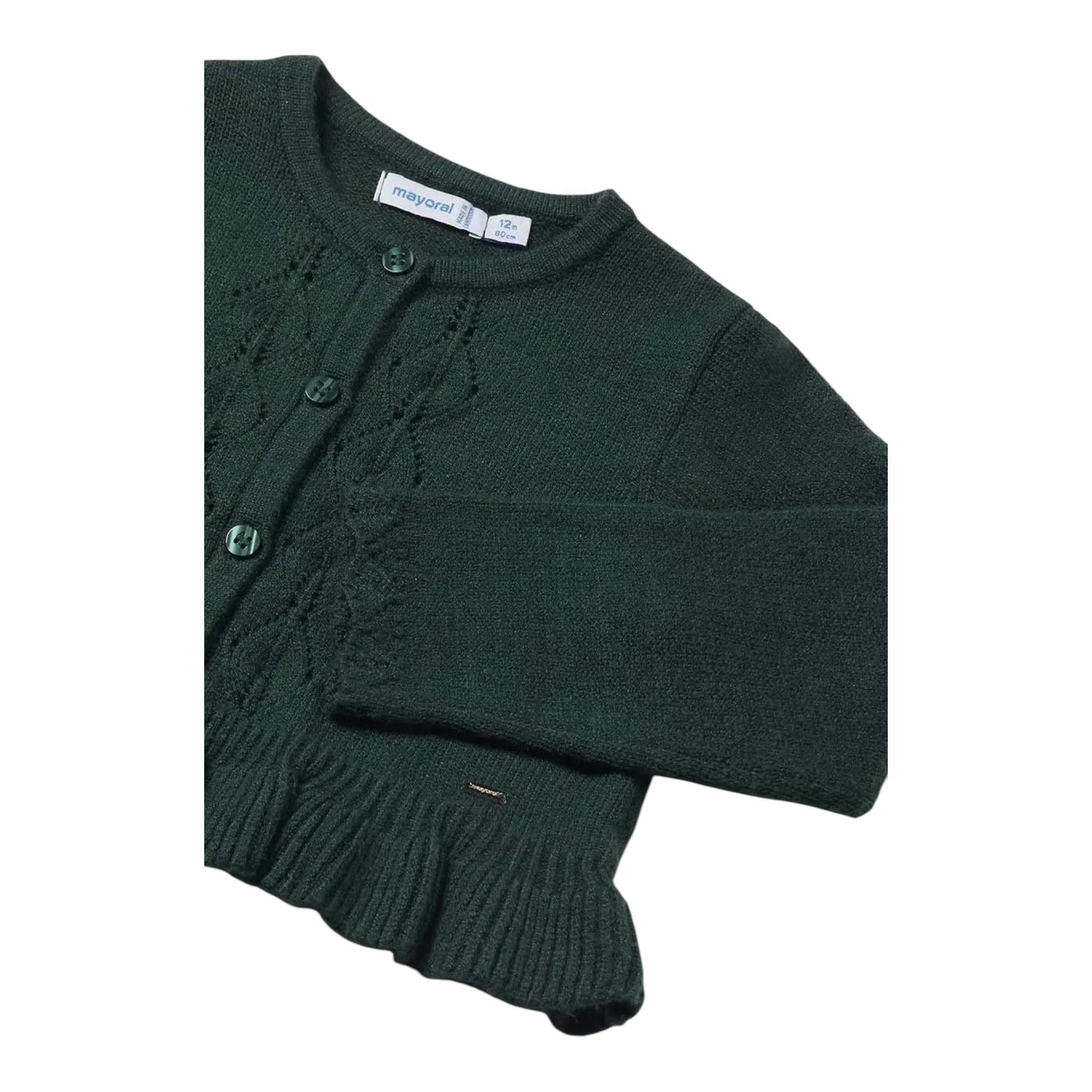 MAYORAL cardigan tinta unita traforato Verde per Neonata 2326 VERDE MAYORAL