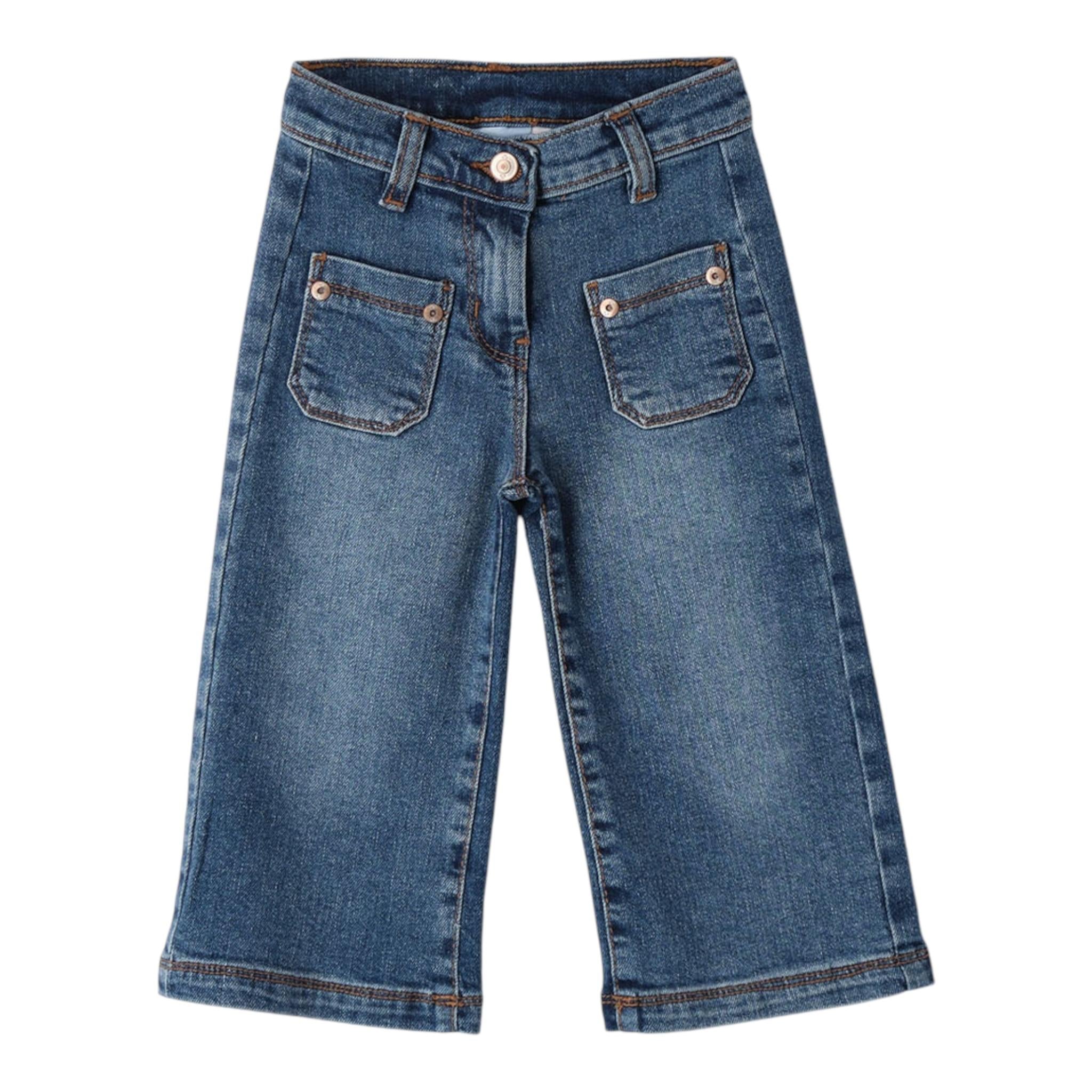 SARABANDA jeans modello a palazzo tinta unita Blu per Bambina A244 BLU SARABANDA