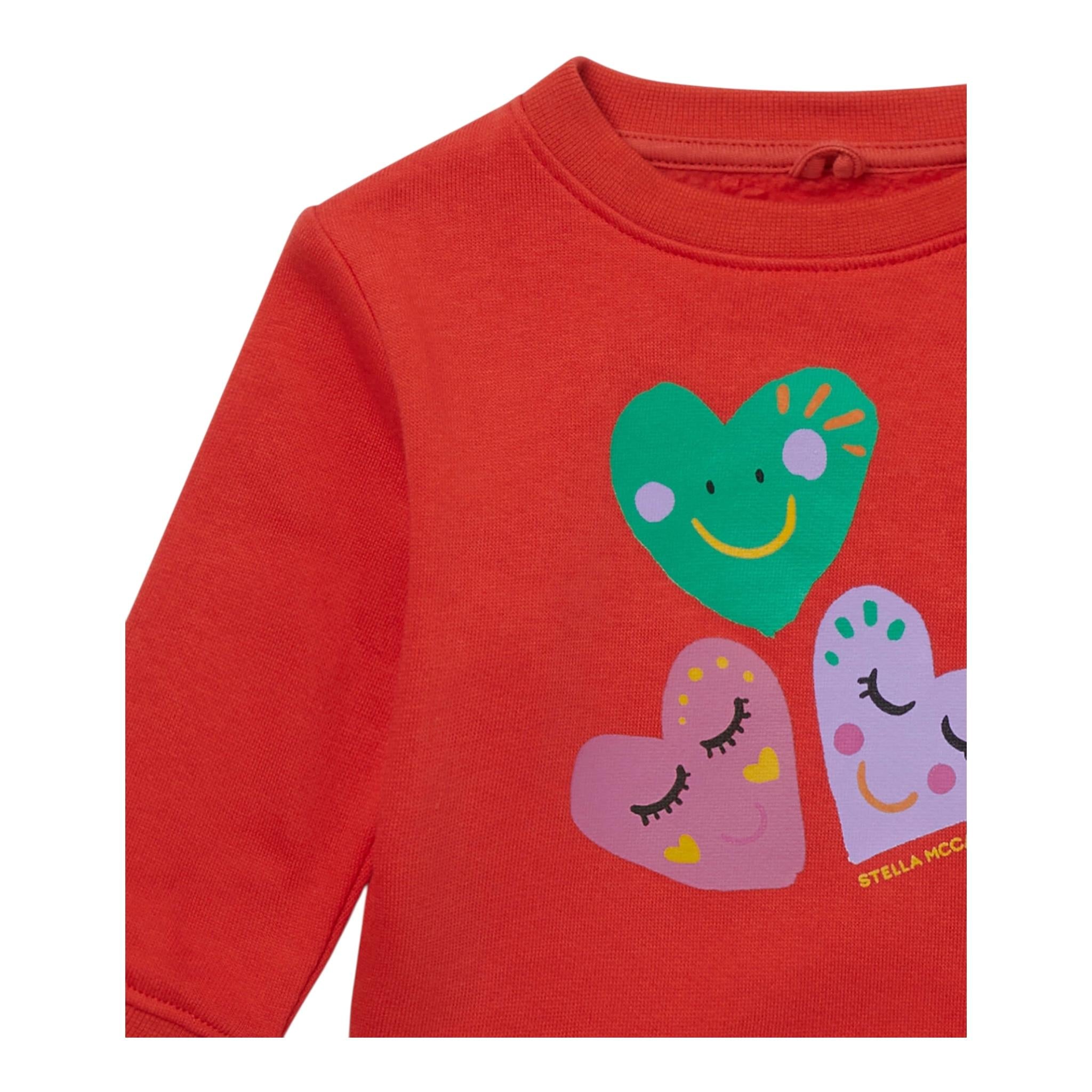 STELLA McCARTNEY felpa chiusa girocollo titna unita con stampe in contrasto Rosso per Bambina TT4050 ROSSO STELLA McCARTNEY
