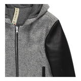NUPKEET giubbino tinta unita con cappuccio e manica in ecopelle Grigio per Bambino 4DNK401 GRIGIO NUPKEET