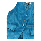 DIXIE gilet tinta unita in velluto Petrolio per Bambina JH02062G67 PETROLIO DIXIE