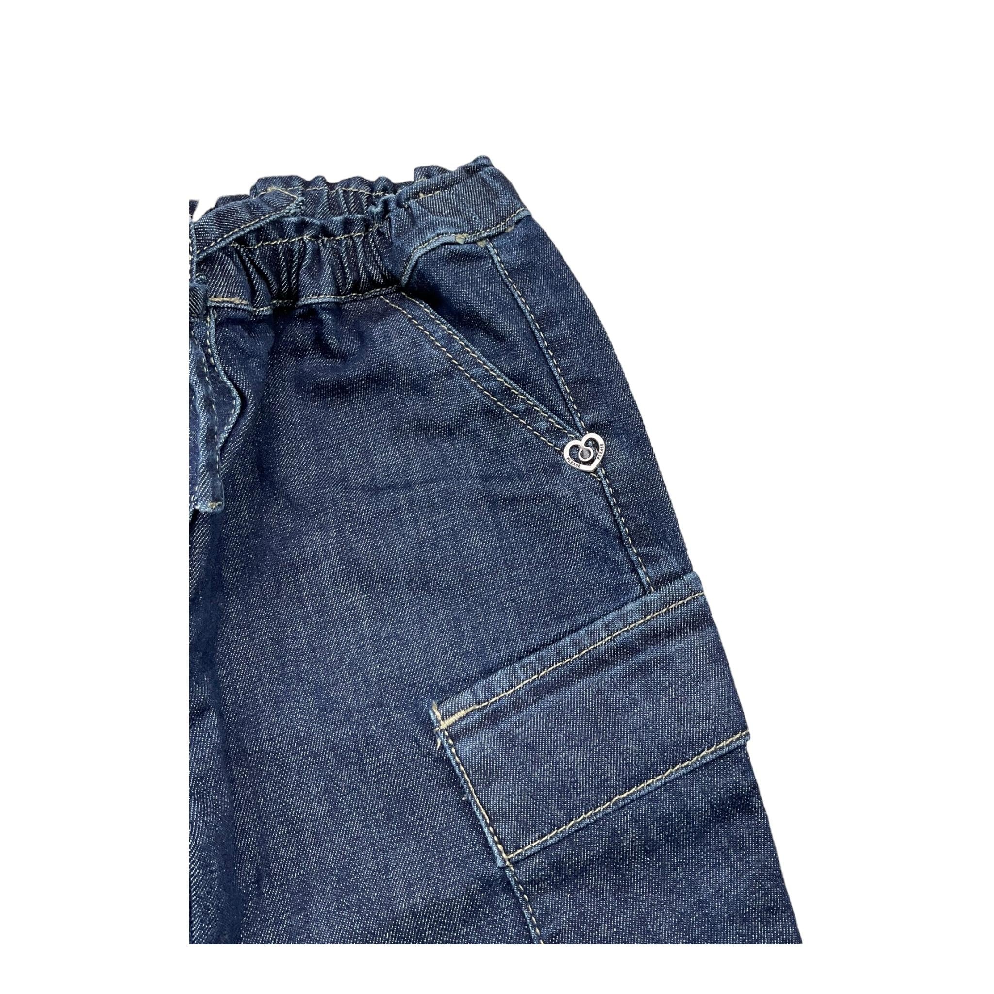 PLEASE jeans tinta unita con elastico in vita Blu per Bambina PE58012G65JX BLU PLEASE