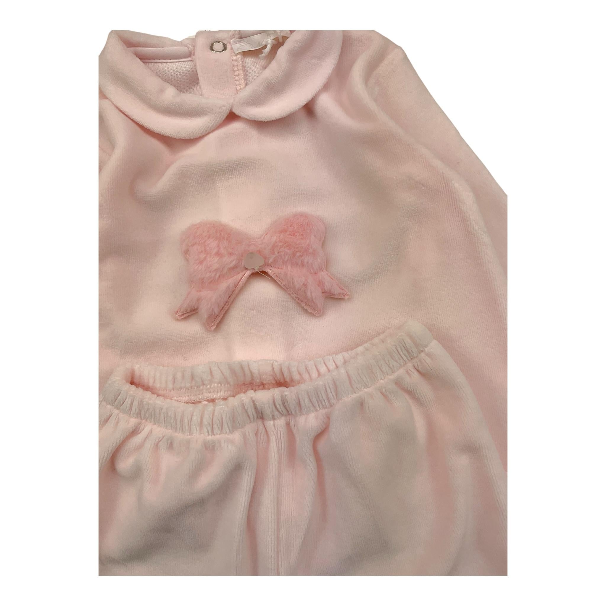 NINNAOH completo 2pz maglia- ghettina tinta unita Rosa per Neonata I2413C ROSA NINNAOH