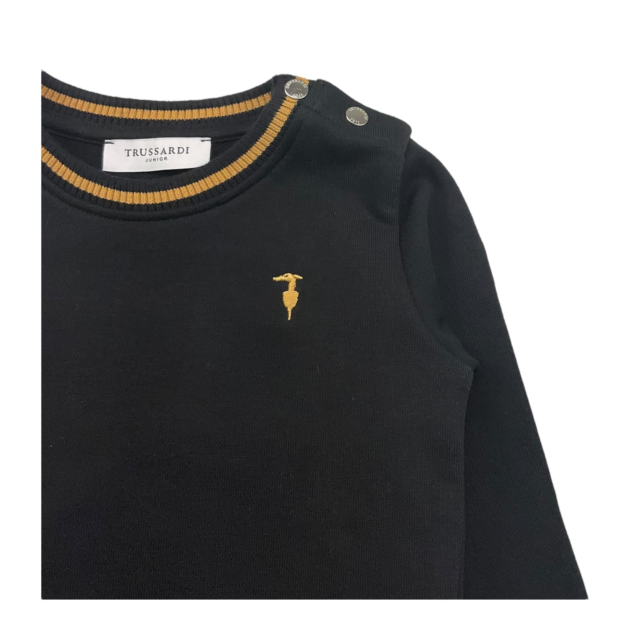 TRUSSARDI felpa chiusa girocollo tinta unita Nero per Neonato TIA25080FE NERO TRUSSARDI