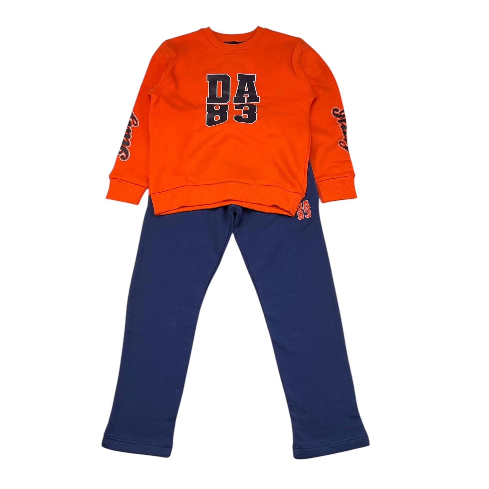 DANIELE ALESSANDRINI completo 2pz felpa tinta unita con stampa-pantaloni Arancione per Bambino 1231T00140 ARANCIONE DANIELE ALESSANDRINI
