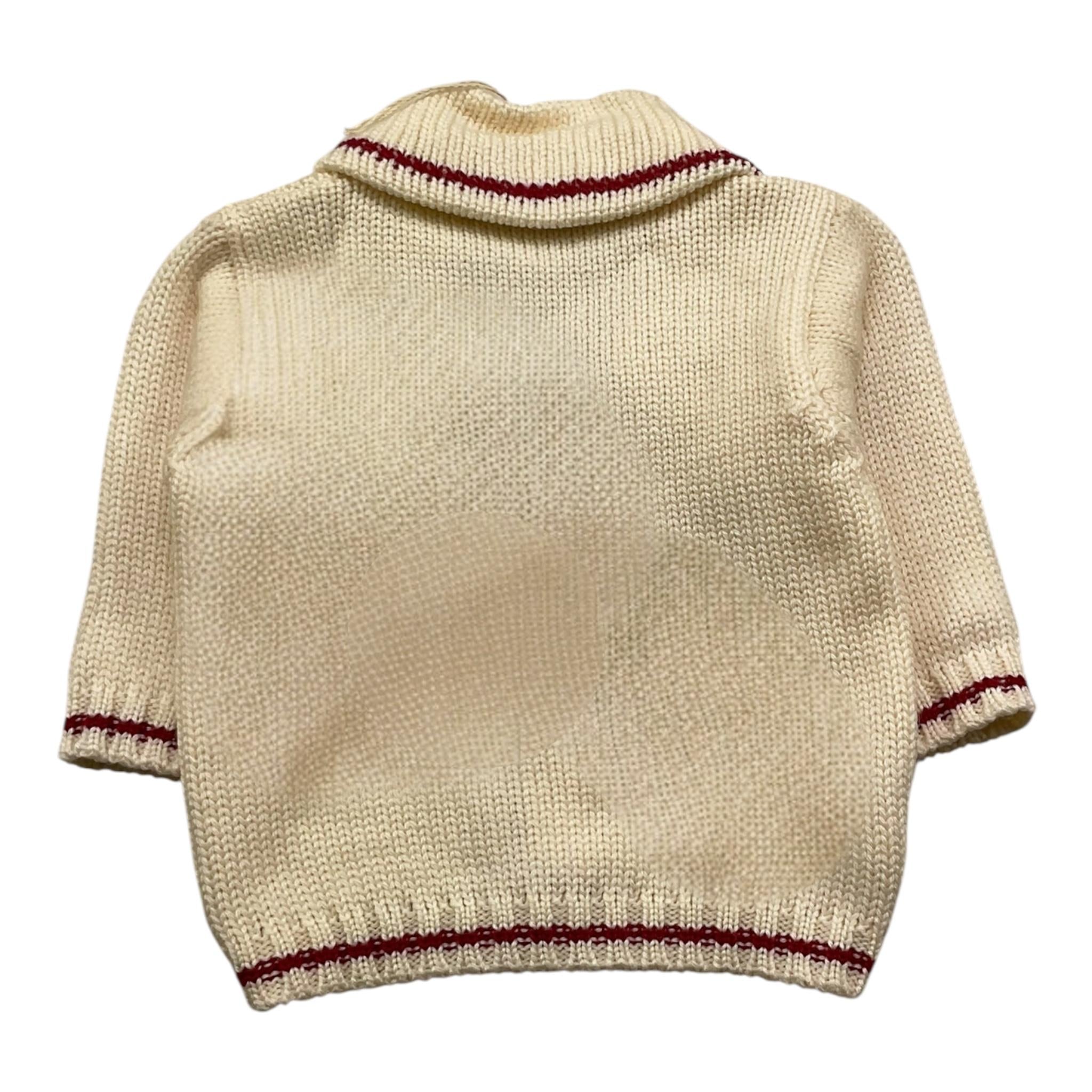 LA STUPENDERIA cardigan modello giacca tinta unita Panna/rosso per Neonato WCGH21 PANNA/ROSSO LA STUPENDERIA