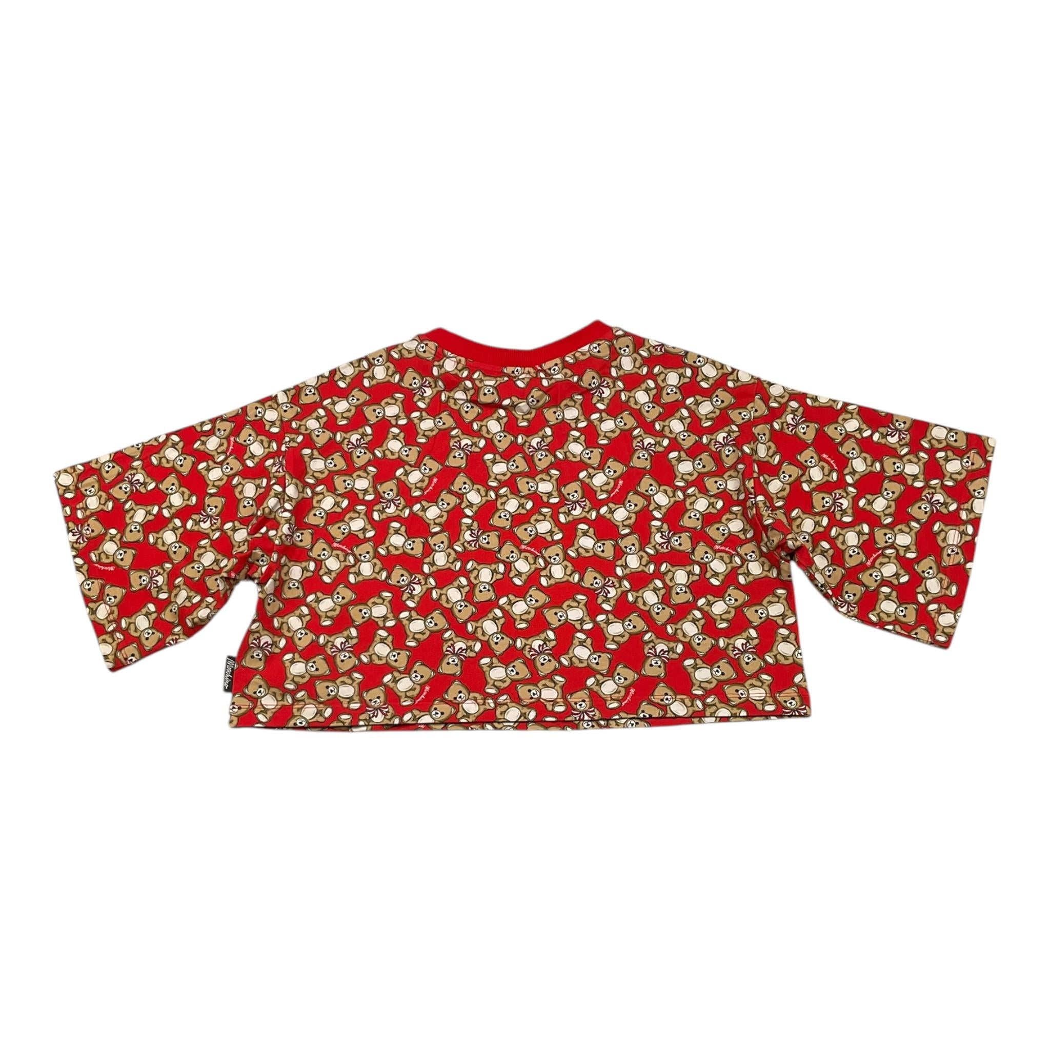 MOSCHINO t-shirt tinta unita modello crop con stampa Rosso per Bambina HBM062 ROSSO MOSCHINO