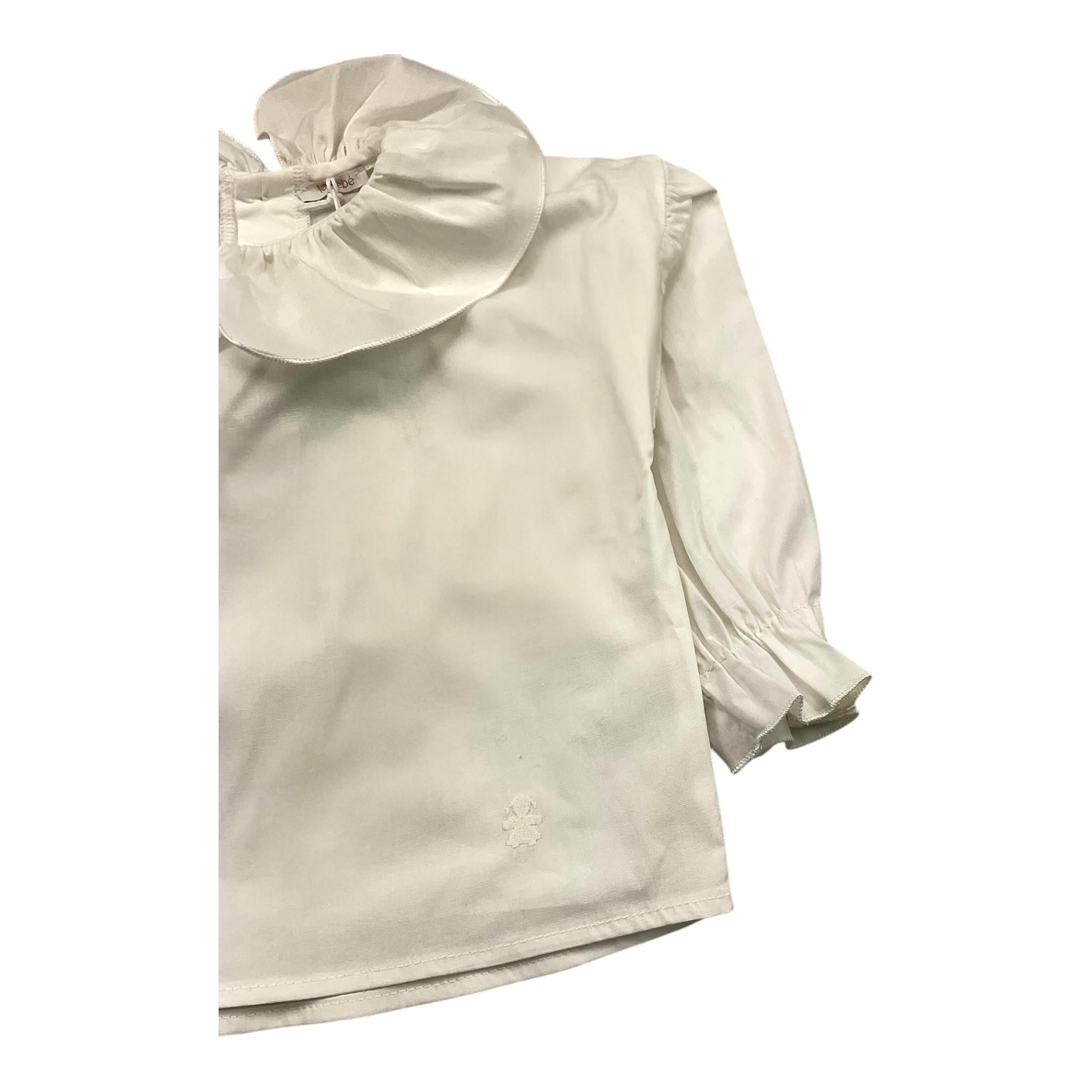 LE BEBE' camicia manica lunga tinta unita Bianco per Neonata LBG6073 BIANCO LE BEBE'