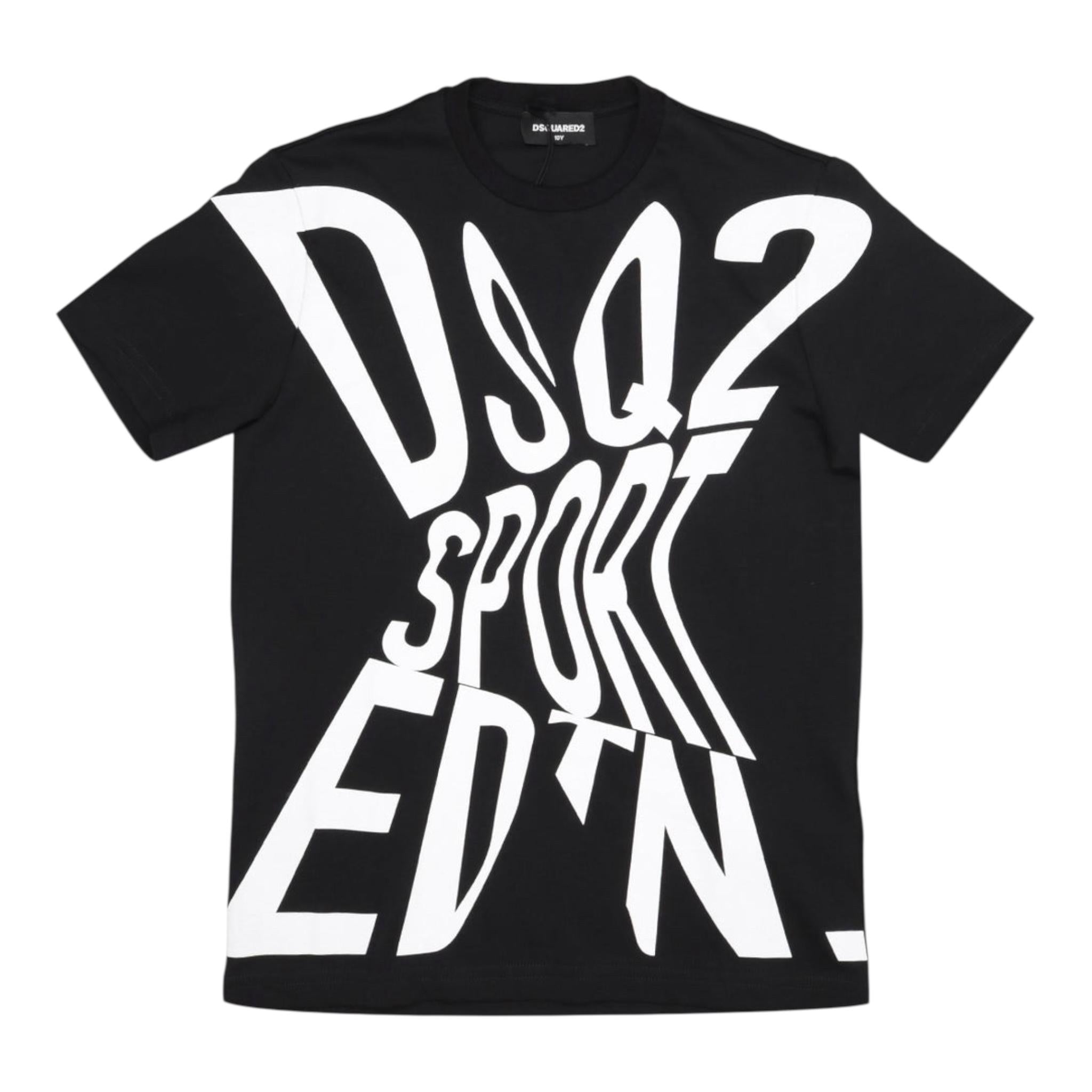 DSQUARED2 t-shirt girocollo stampa fantasia Nero per Bambino DQ2525X NERO DSQUARED2