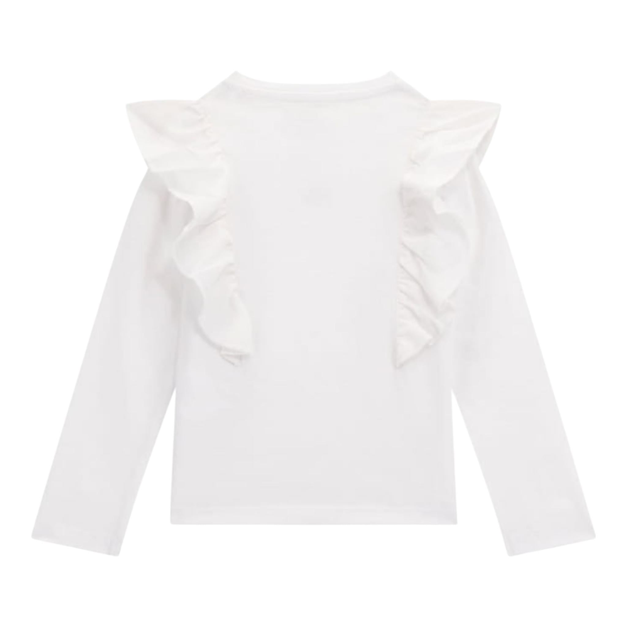 GUESS shirt girocollo tinta unita con rouches Bianco per Neonata K4YI30K6YW4X BIANCO GUESS