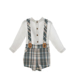 MARTA Y PAULA completo bicolore 2pz camicia-salopettes Bianco per Bambino 1859 BIANCO MARTA Y PAULA