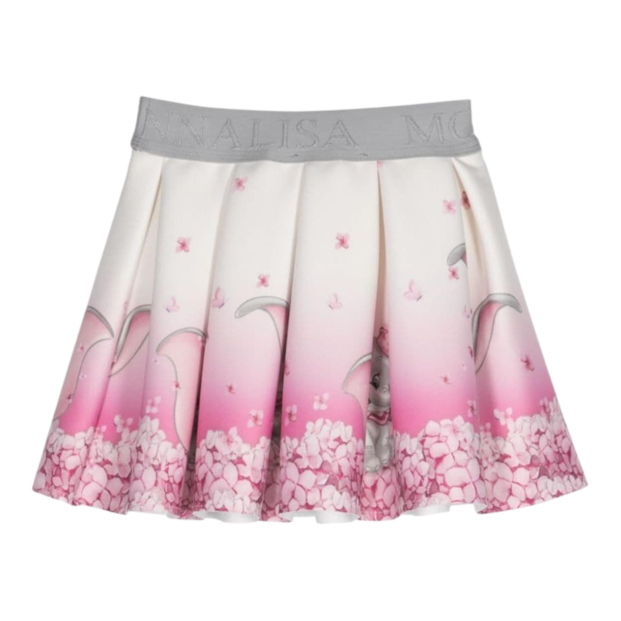 MONNALISA gonna tinta unita con stampa dumbo Bianco per Neonata 31D700 BIANCO MONNALISA
