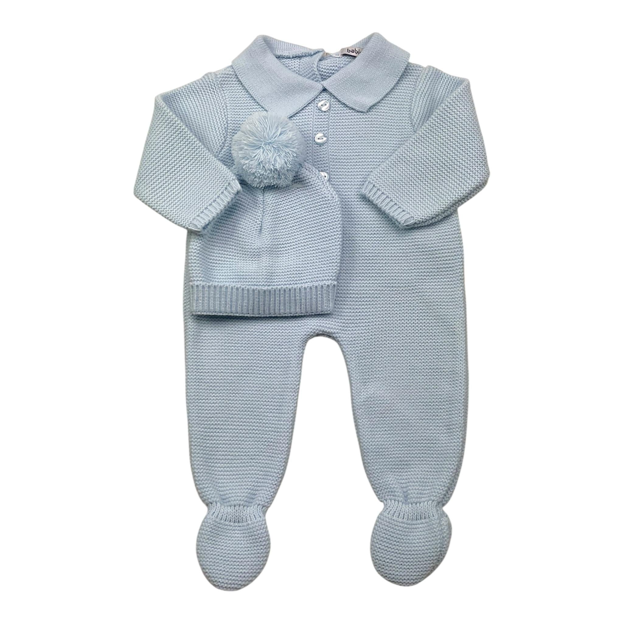 BABIDU set tutina tinta unita-cappello Azzurro per Neonato 12759 AZZURRO BABIDU