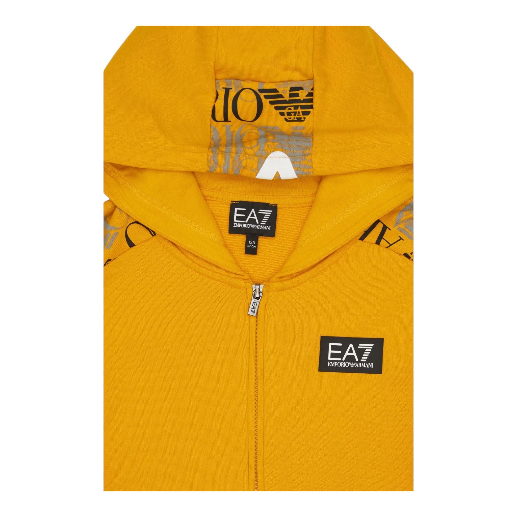 EMPORIO ARMANI felpa tinta unita con cappuccio e zip Giallo per Bambino 3DBM67 GIALLO EMPORIO ARMANI