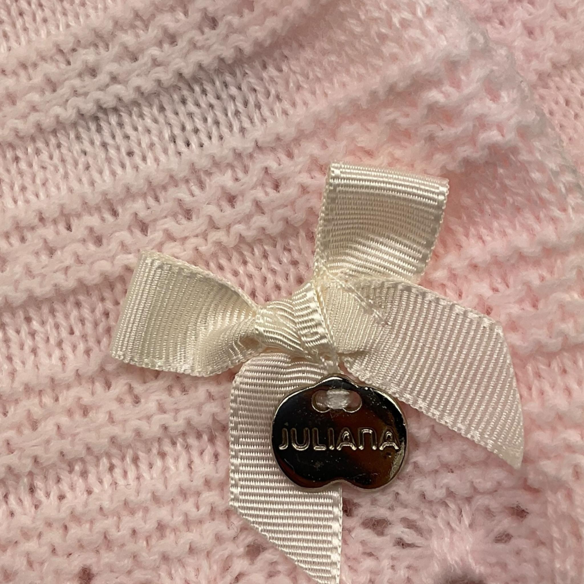 JULIANA completo 3 pz maglia-coulotte-cappello tinta unita Rosa per Neonata 24576 ROSA JULIANA