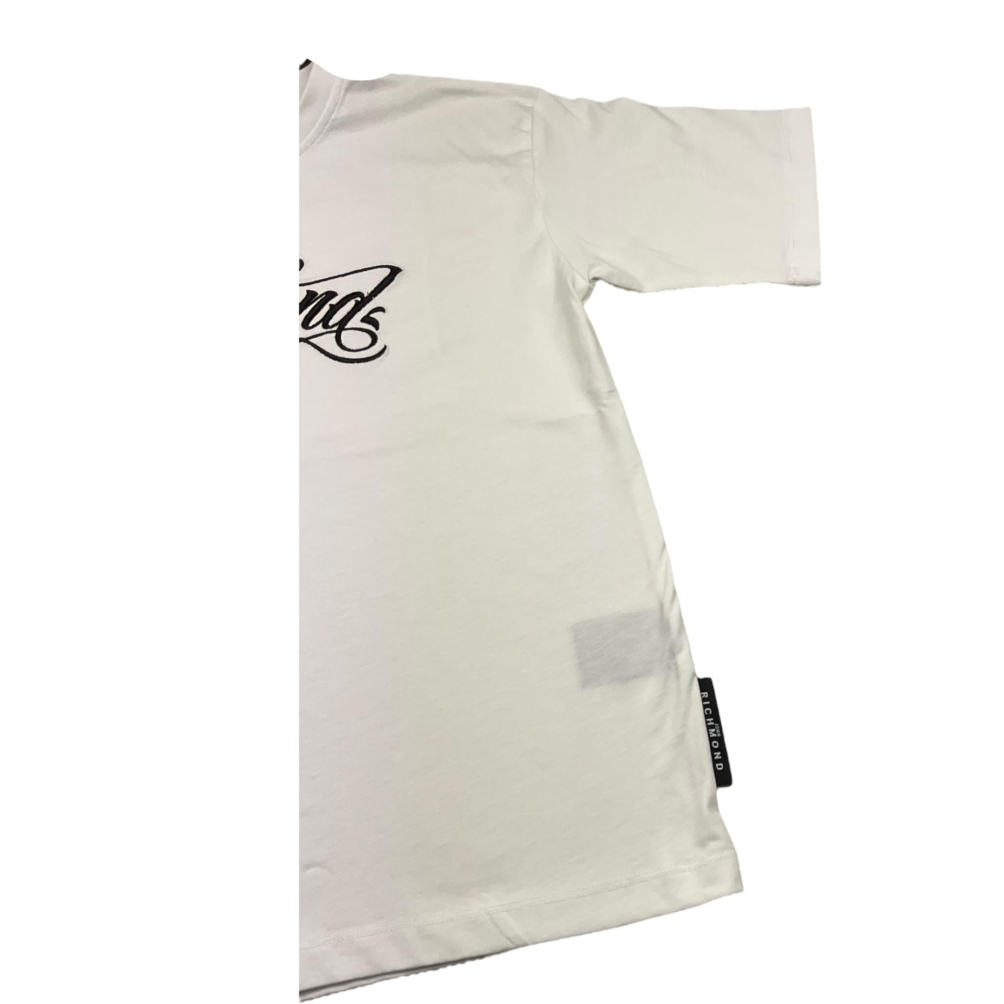 JOHN RICHMOND t-shirt girocollo tinta unita cn stampa in contrasto Bianco per Bambino RGA25080TS BIANCO JOHN RICHMOND