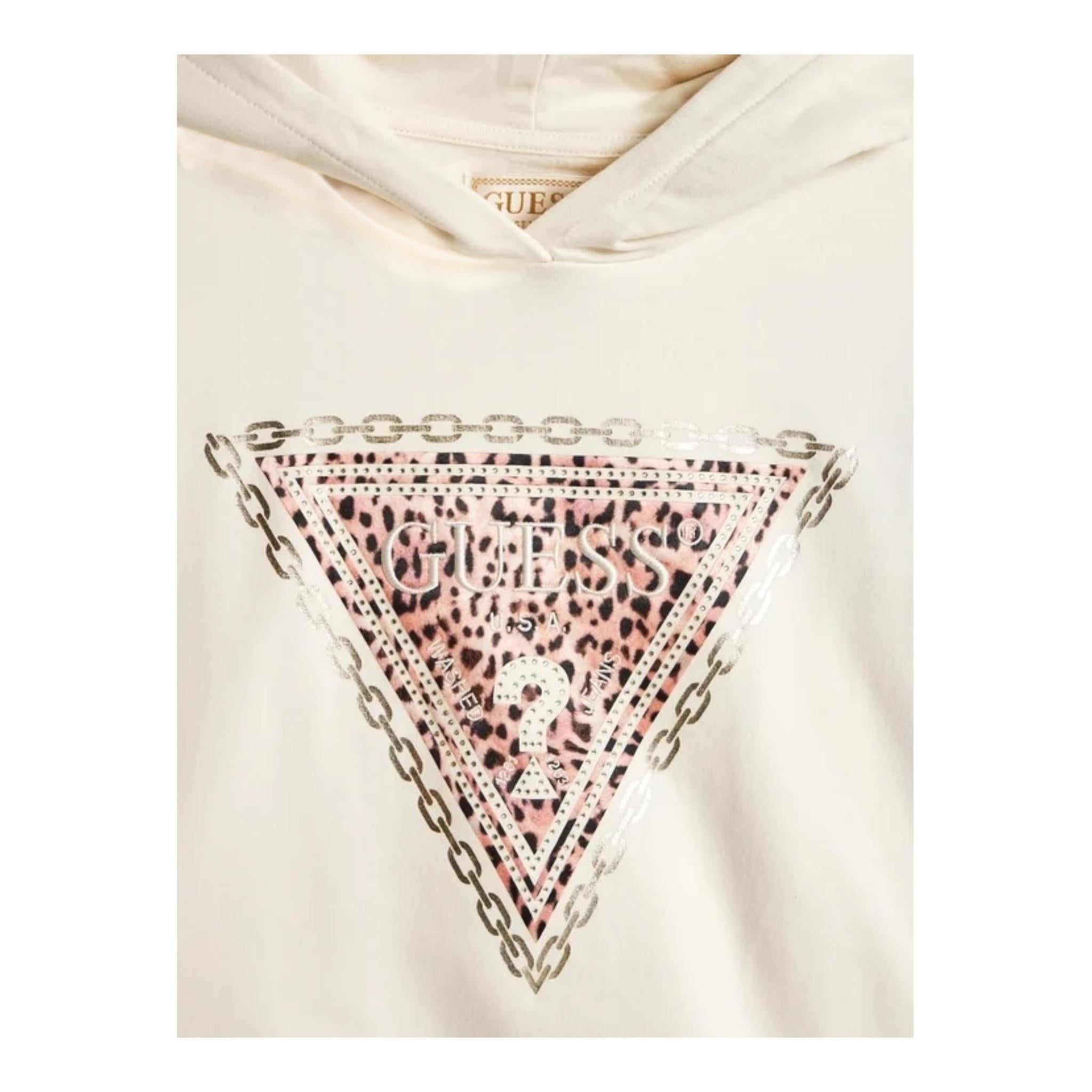 GUESS felpa tinta unita con cappuccio e stampa Panna per Bambina J4BQ08KAX74 PANNA GUESS