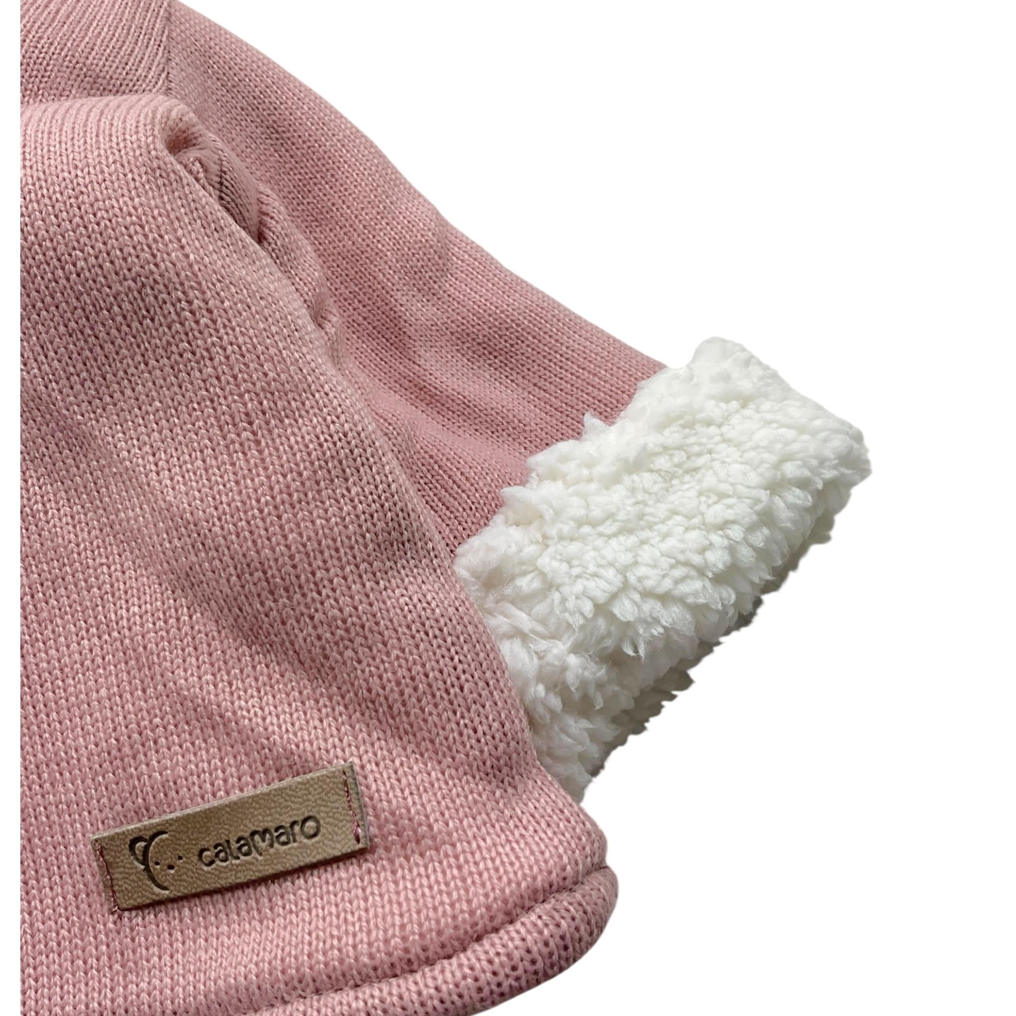 CALAMARO cappotto tinta unita con cappuccio e bottoni Rosa per Neonata 14006 ROSA CALAMARO