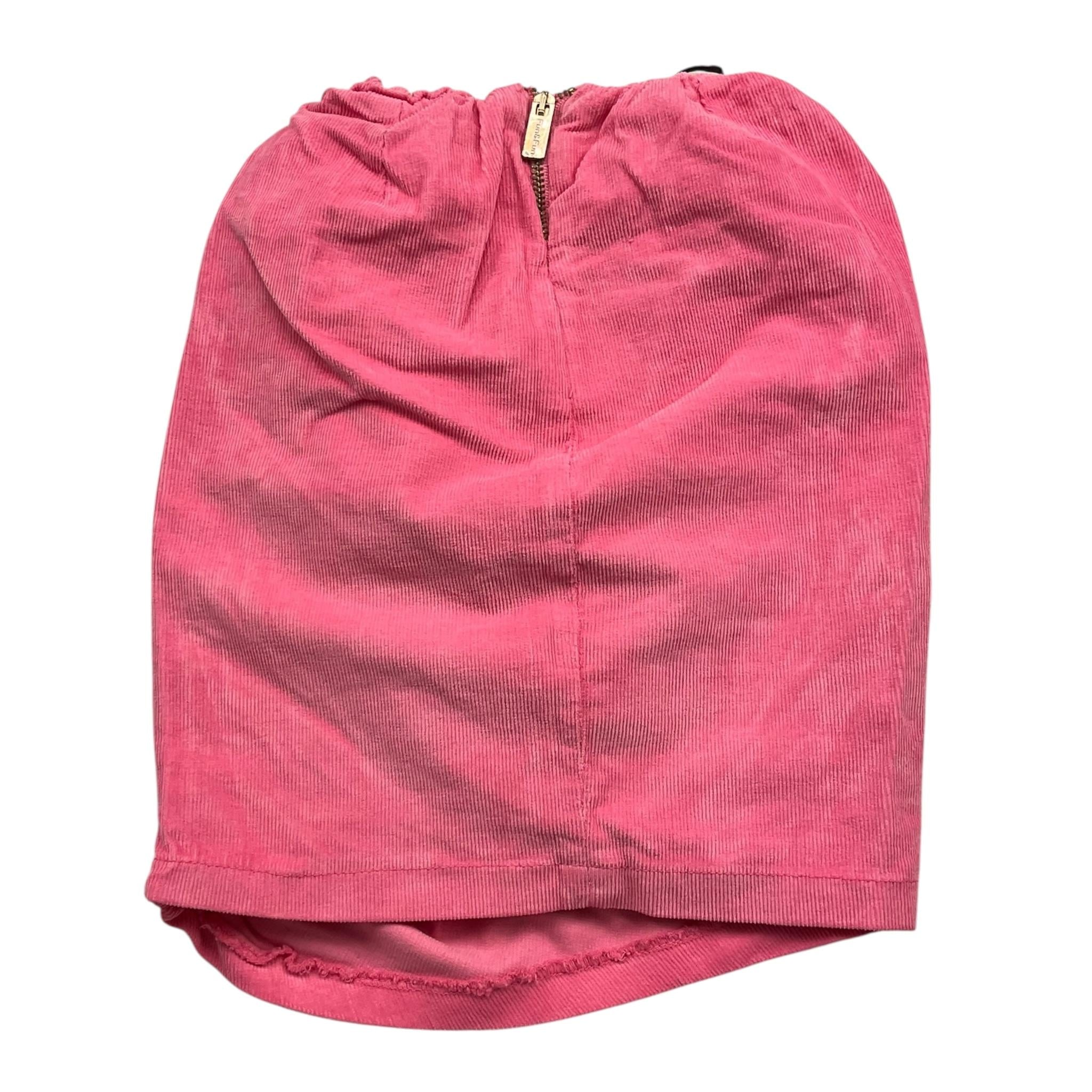 FUN & FUN gonna tinta unita con arricciature e zip Rosa per Bambina FNJSK13119 ROSA FUN & FUN