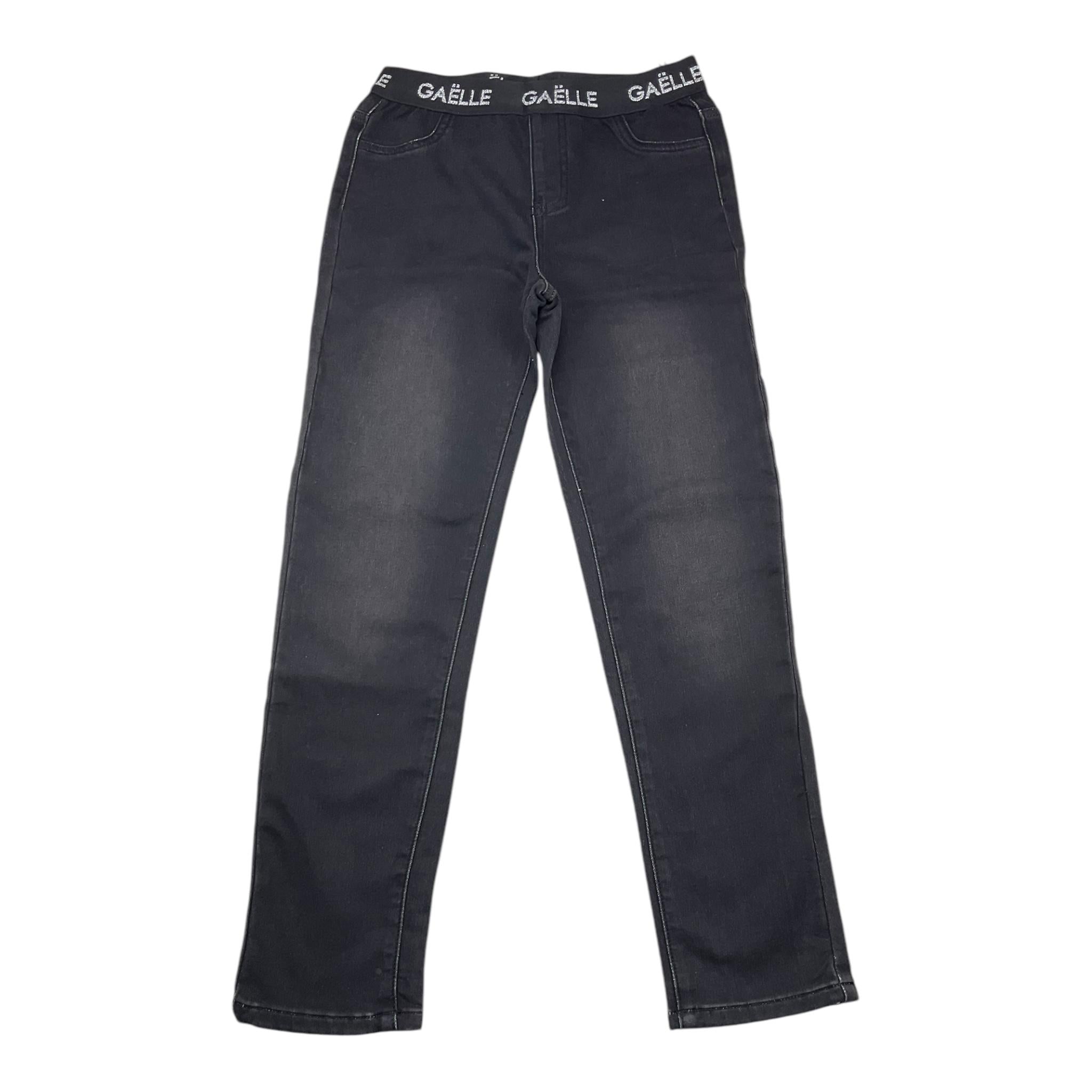 GAELLE jeans tinta unita modello morbido con elastico in vita logato Nero per Bambina 2741P0036 NERO GAELLE