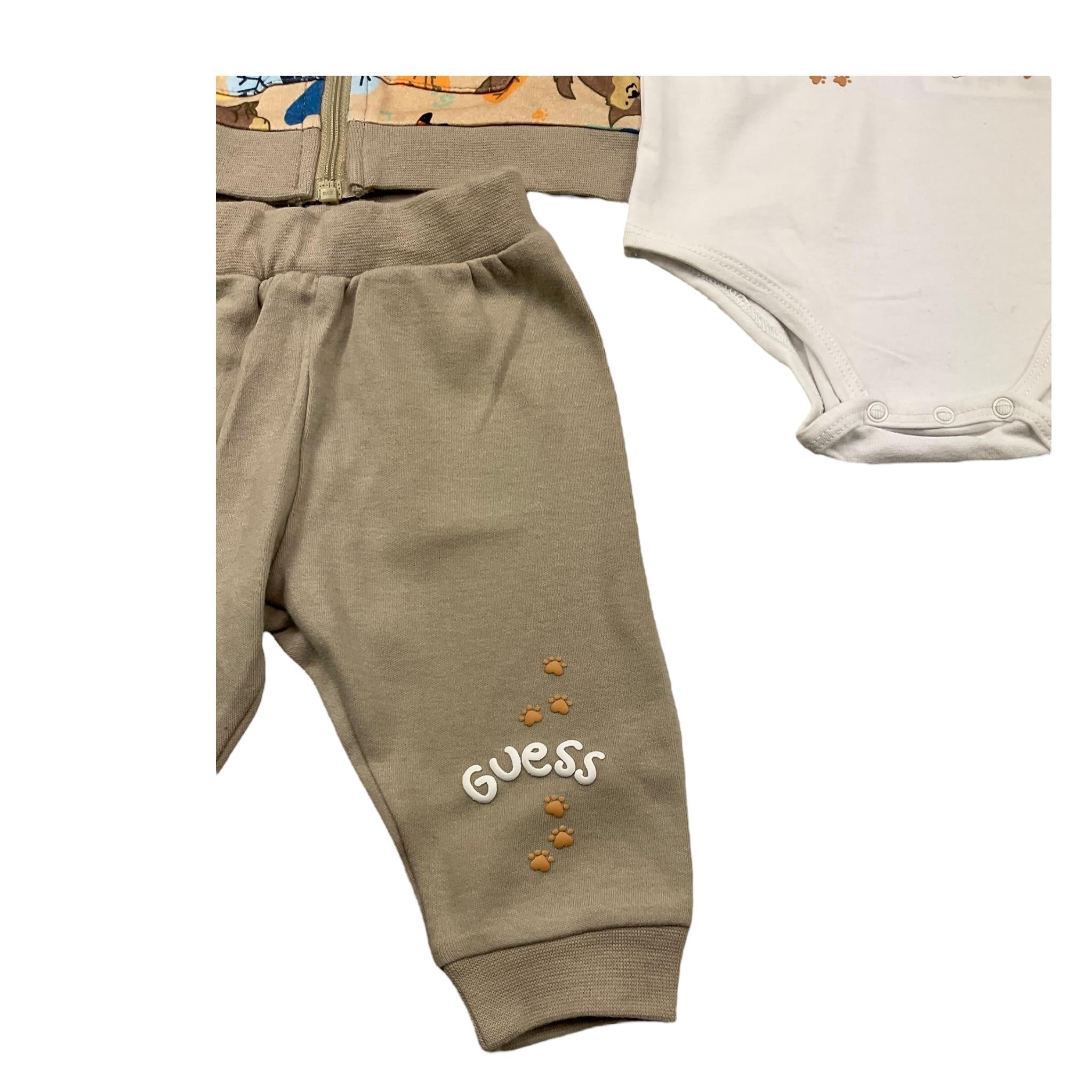 GUESS completo 2 pezzi felpa-pantalone-body Beige per Neonato P4YG10KA6W4 BEIGE GUESS