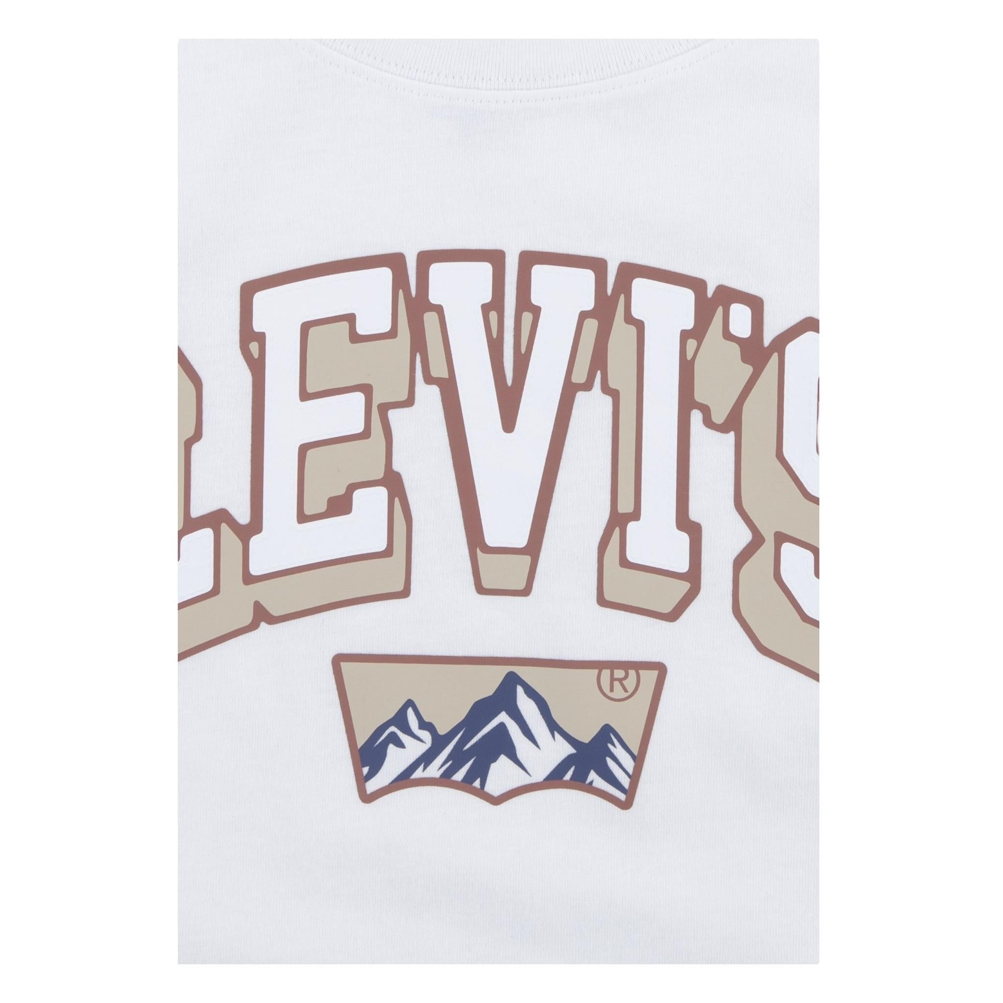 LEVI'S shirt girocollo tinta unita con stampa logo Bianco per Neonato 9EL440N BIANCO LEVI'S