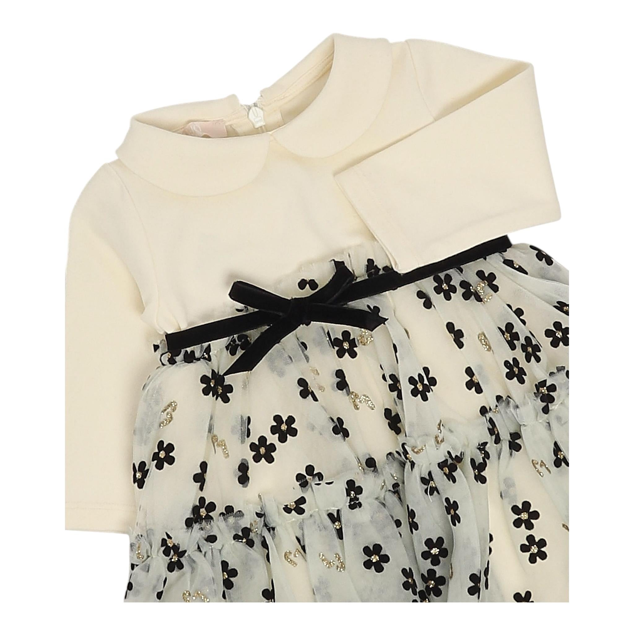 LIU JO abito manica lunga tinta unita con gonna tulle Panna per Neonata HF4066 PANNA LIU JO
