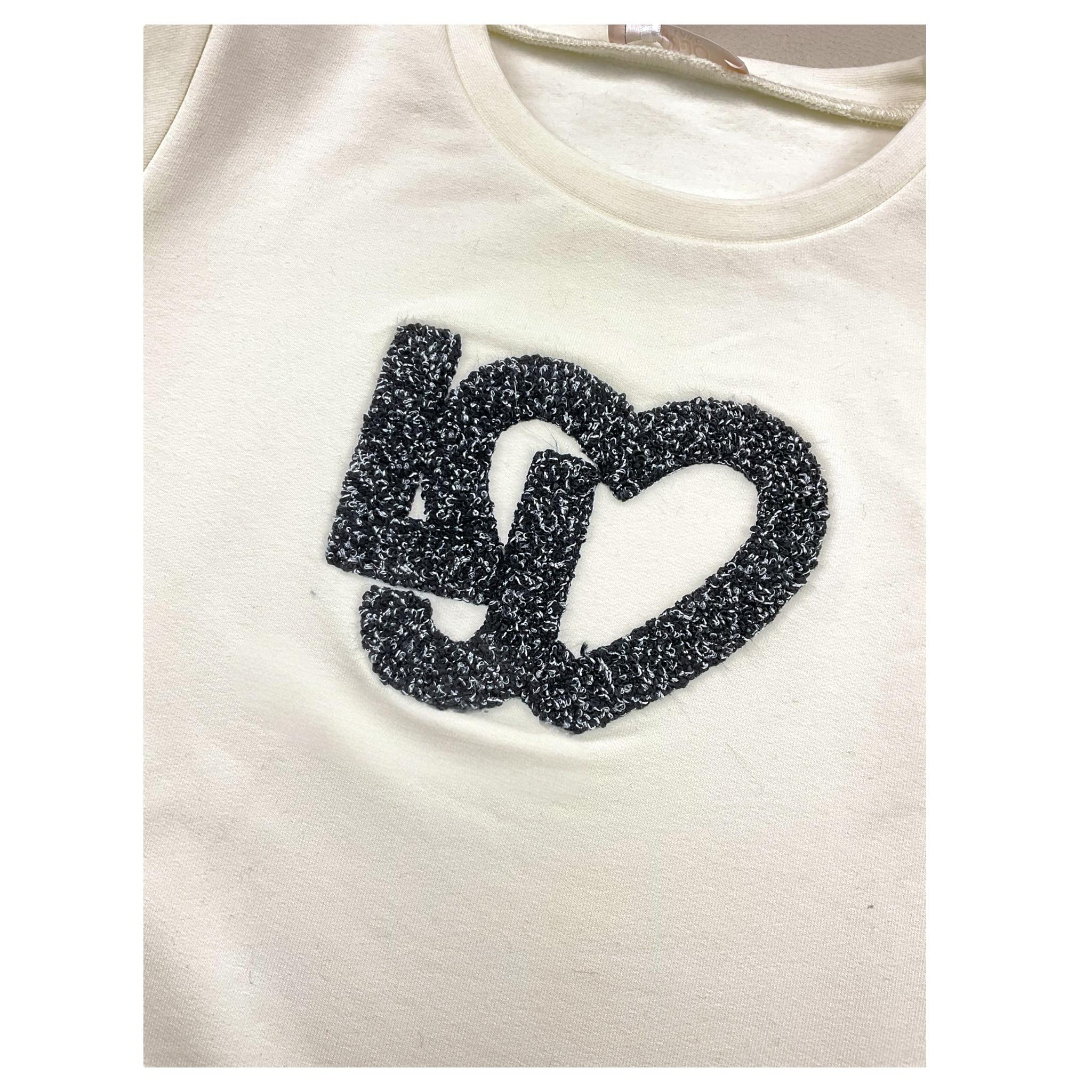 LIU JO felpa chiusa girocollo tint unita con stampa logo Panna per Bambina KF4025 PANNA LIU JO