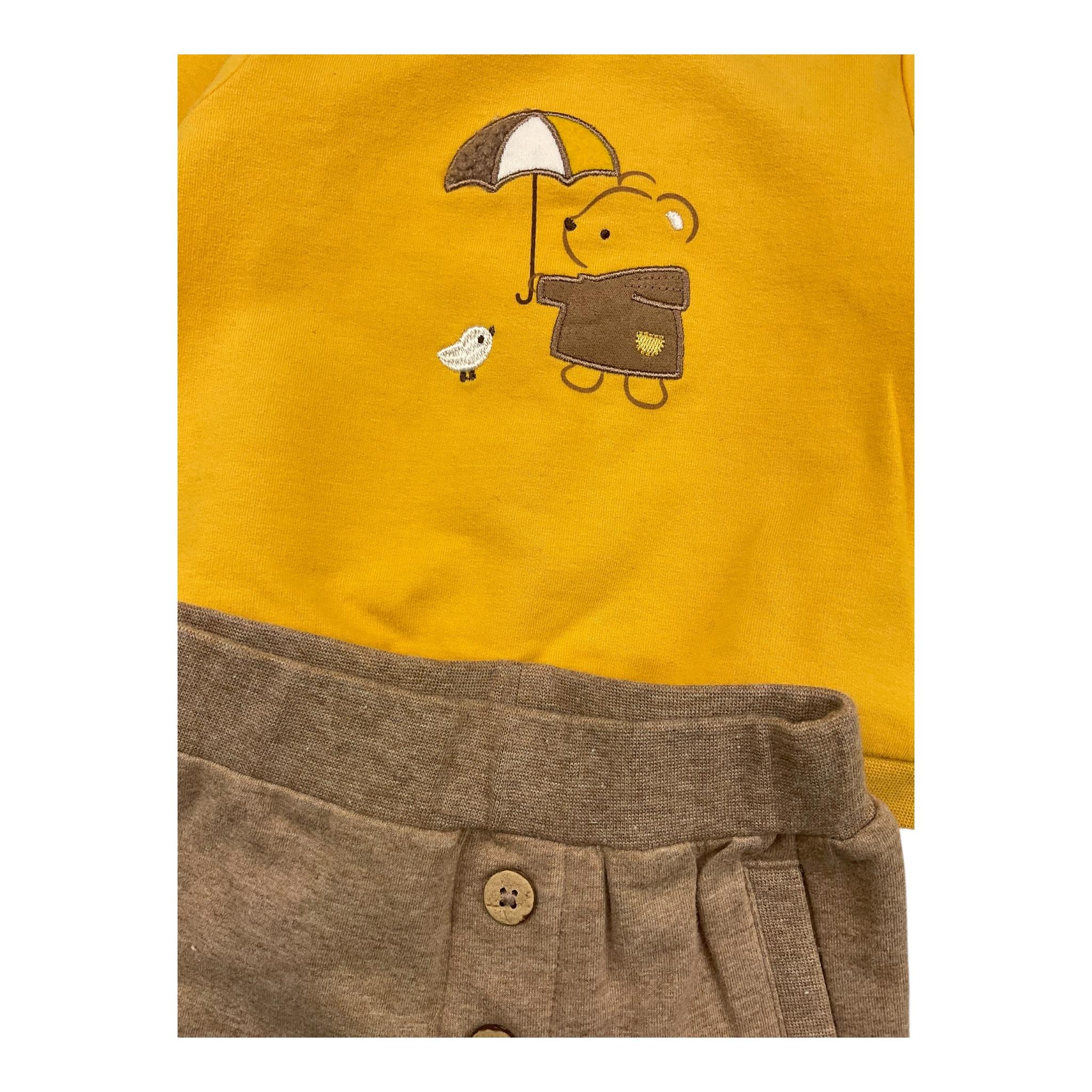 MAYORAL completo 2 pezzi felpa-pantalone bicolore Giallo/beige per Neonato 2623 GIALLO/BEIGE MAYORAL