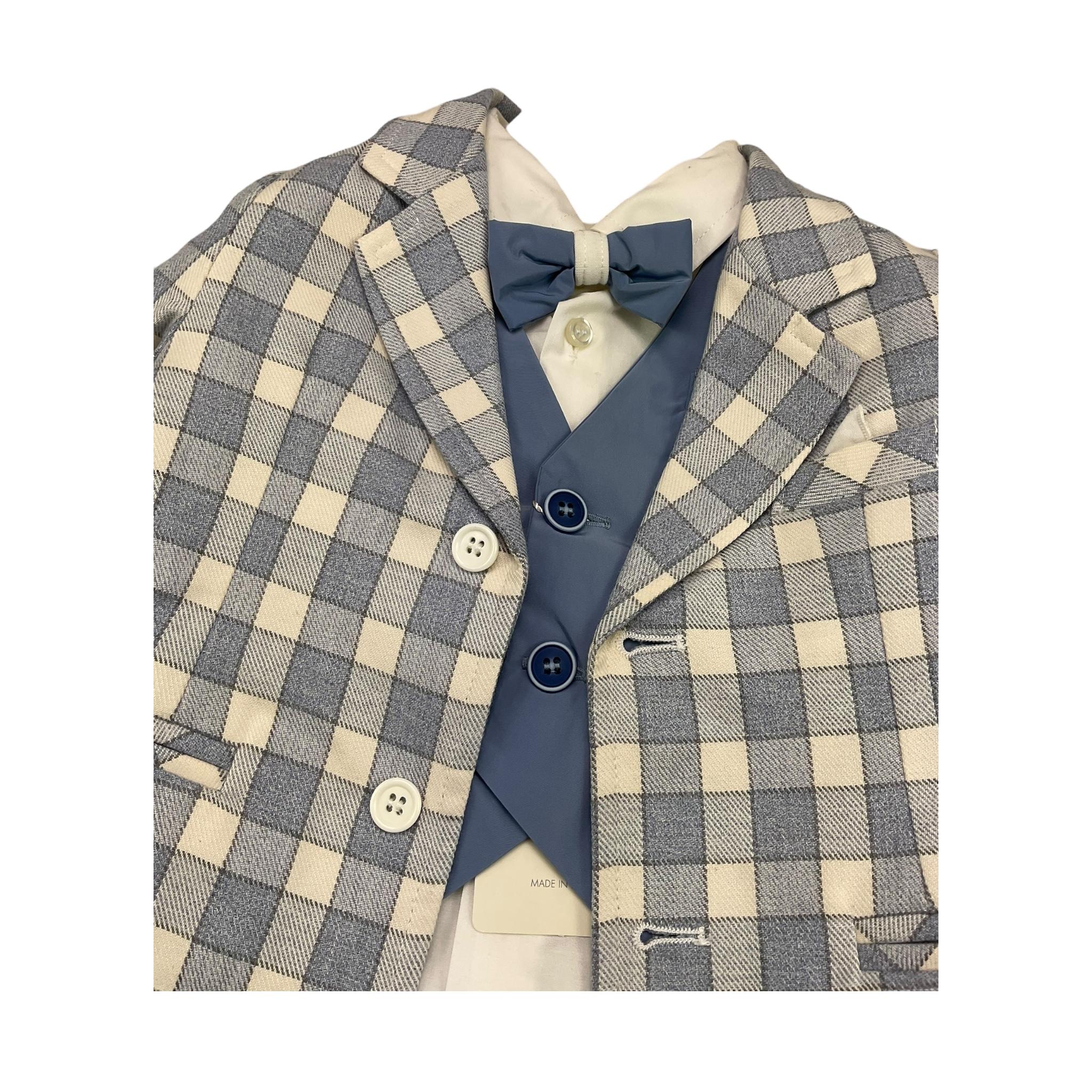 GASTONE completo 6 pezzi camicia-panciotto-giacca.papillon-pantalone Azzurro per Neonato G6157A AZZURRO GASTONE