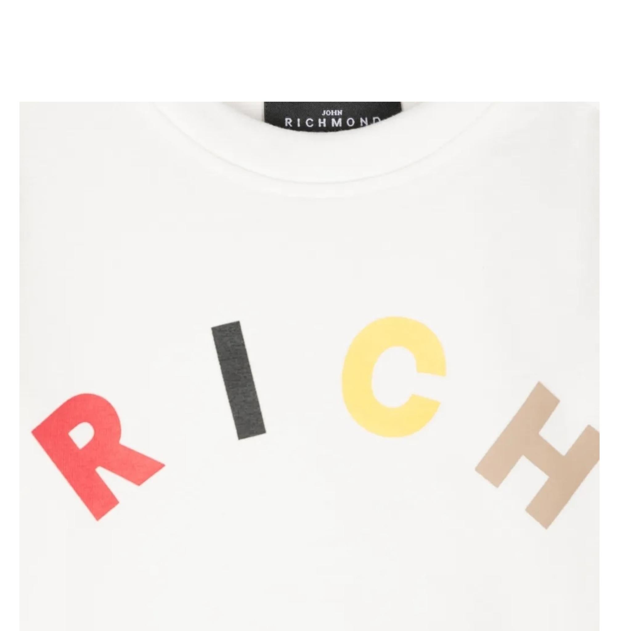 JOHN RICHMOND shirt girocollo tinta unita con stampa Bianco per Neonata RIA24066TS BIANCO JOHN RICHMOND