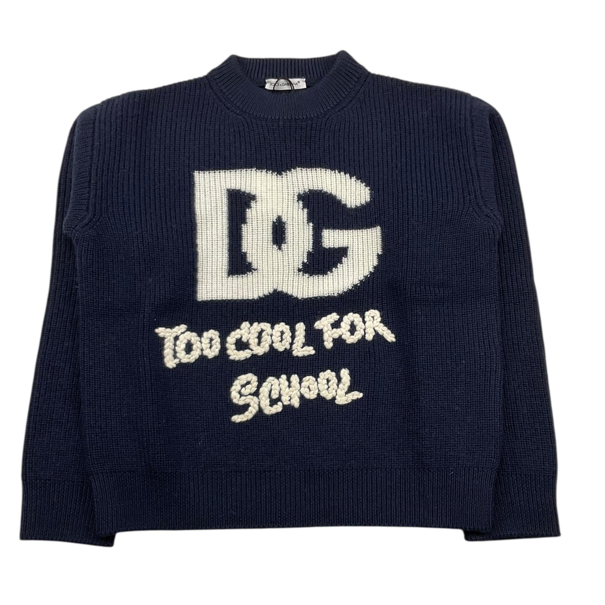 DOLCE & GABBANA maglia girocollo tinta unita con ricamo logo Blu per Bambino L5KWJ6 BLU DOLCE & GABBANA