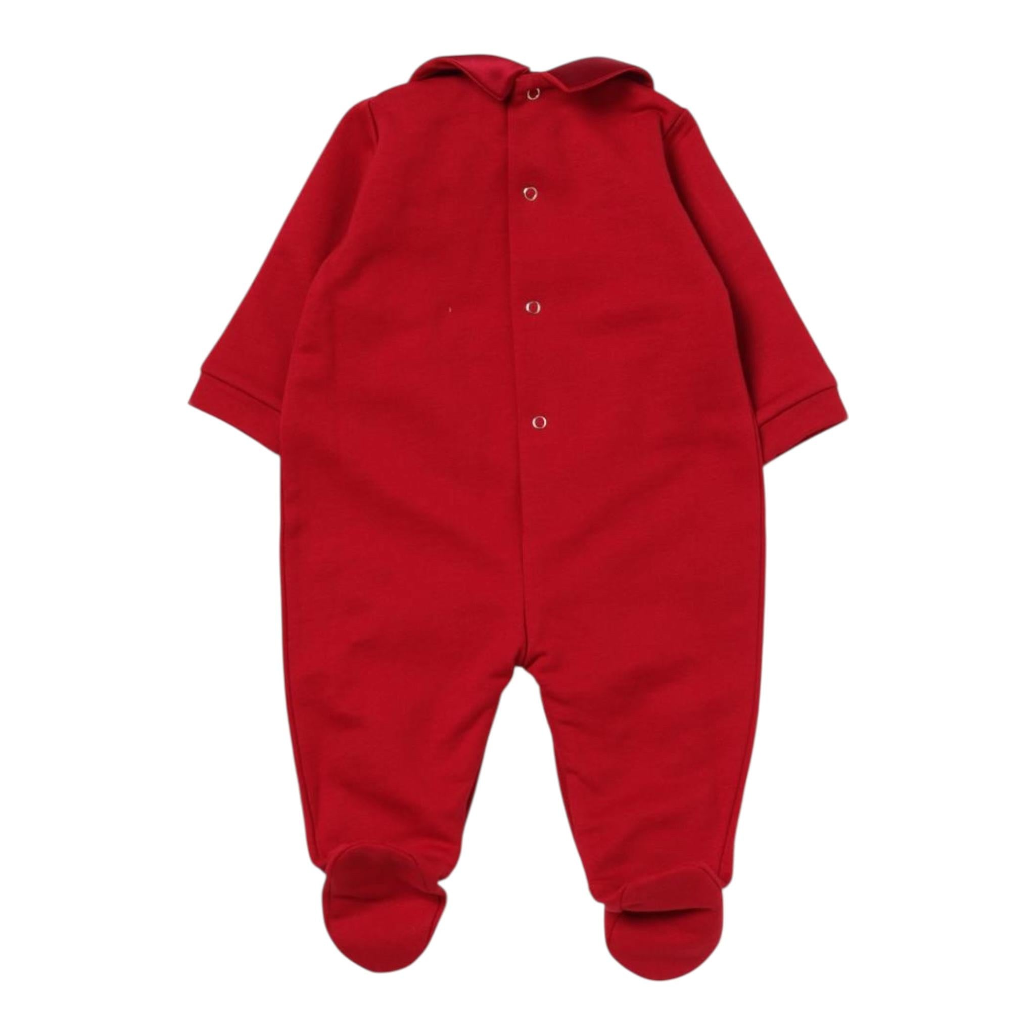 ELISABETTA FRANCHI tutina manica lunga tinta unita con fiocchi Rosso per Neonata ENTU103 ROSSO ELISABETTA FRANCHI