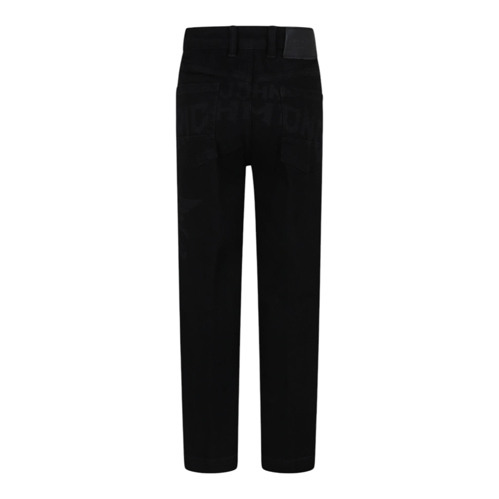 JOHN RICHMOND jeans tinta unita con girovita regolabile Nero per Bambino RBA24168JE NERO JOHN RICHMOND