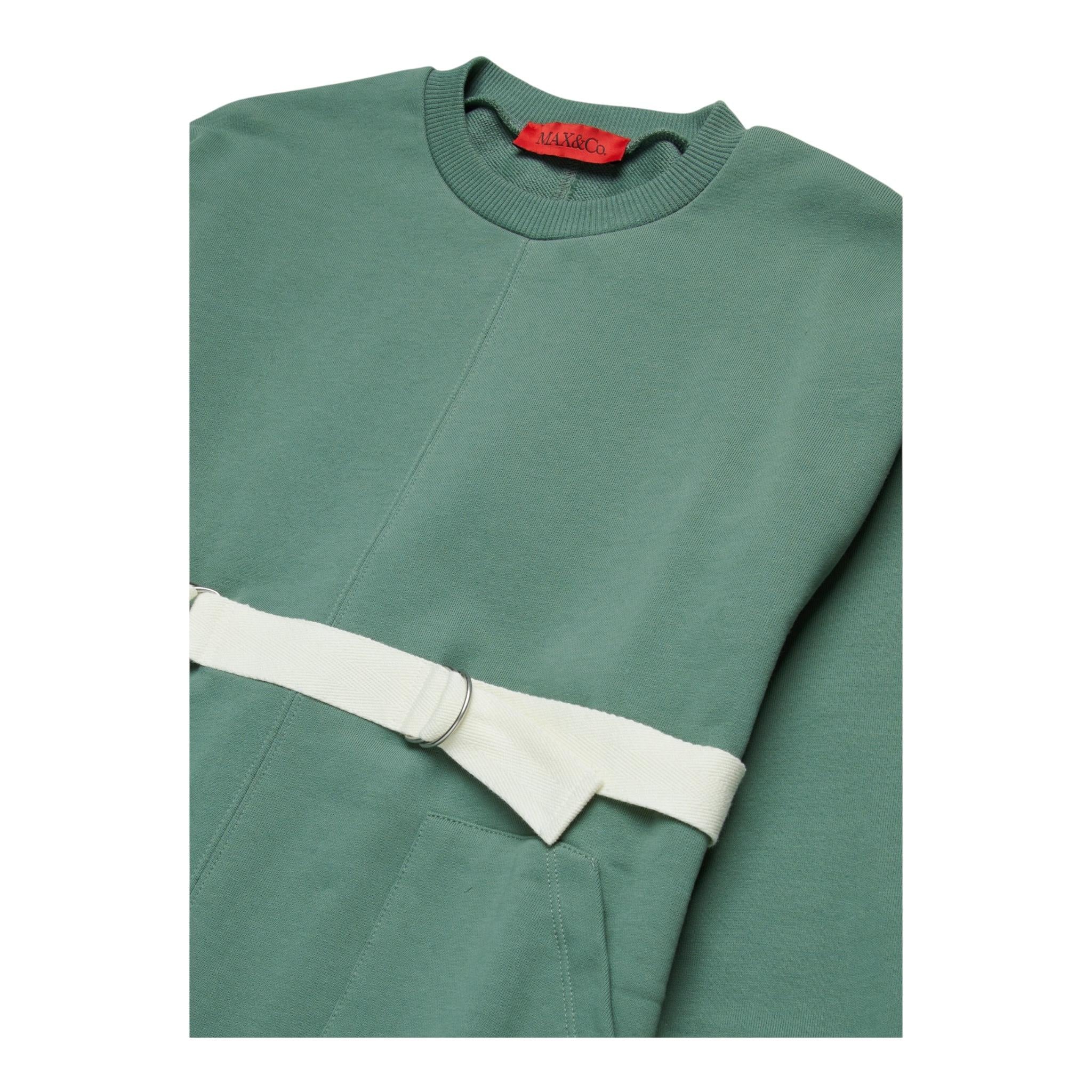MAX&Co. abito in felpa tinta unita manica lunga Verde per Bambina MX0043 VERDE MAX&Co.
