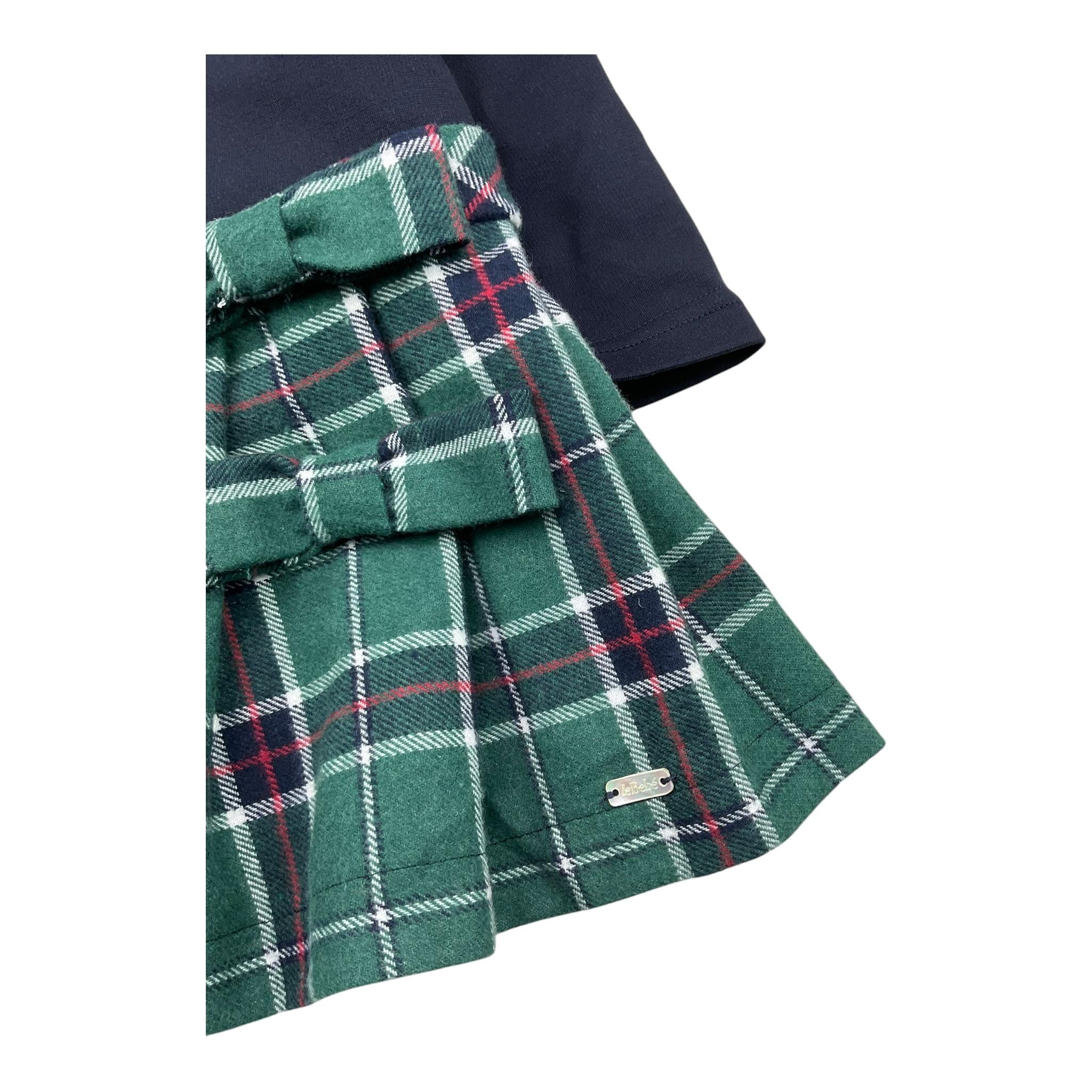 LE BEBE' abito manica lunga con gonna fantasia scozzese Blu/verde per Neonata LBG6110 BLU/VERDE LE BEBE'