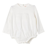 ELISABETTA FRANCHI body manica lunga tinta unita con logo Panna per Neonata ENBD002 PANNA ELISABETTA FRANCHI