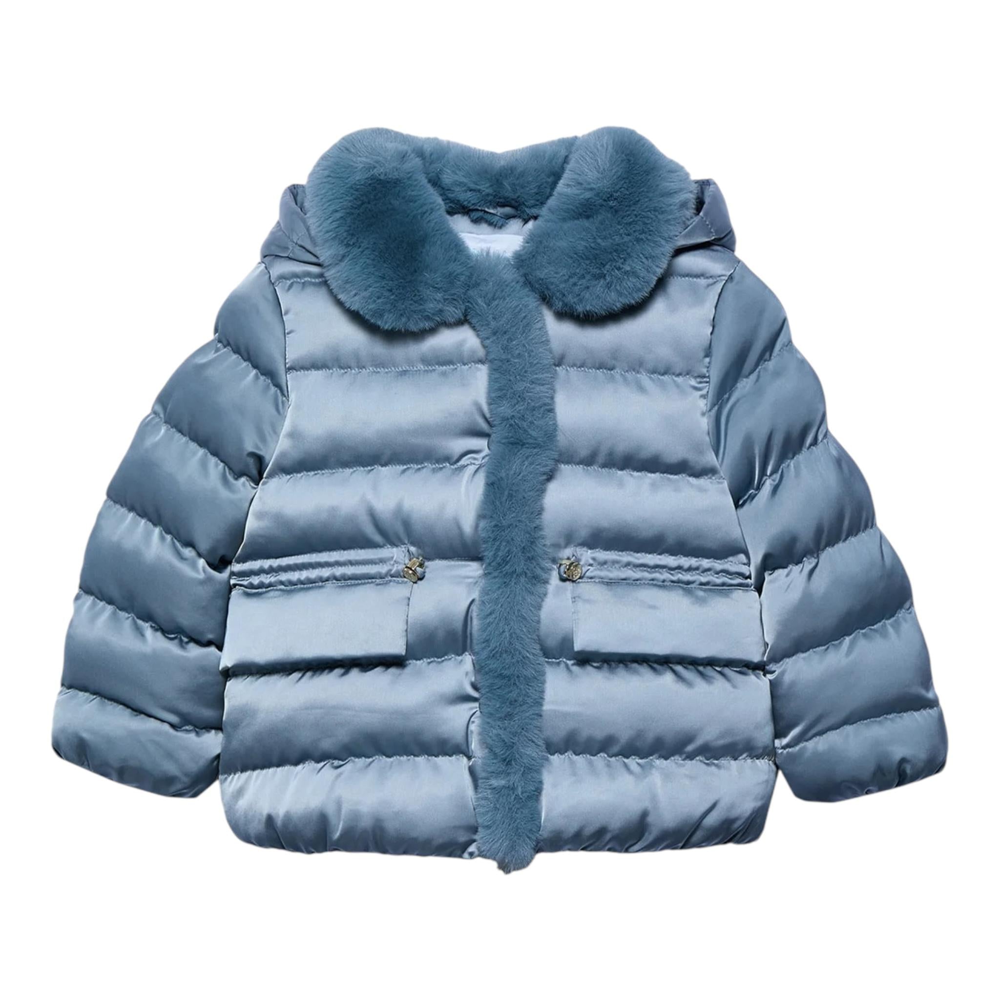 ABEL & LULA giubbino tinta unita con zip e cappuccio Azzurro per Bambina 5837 AZZURRO ABEL & LULA