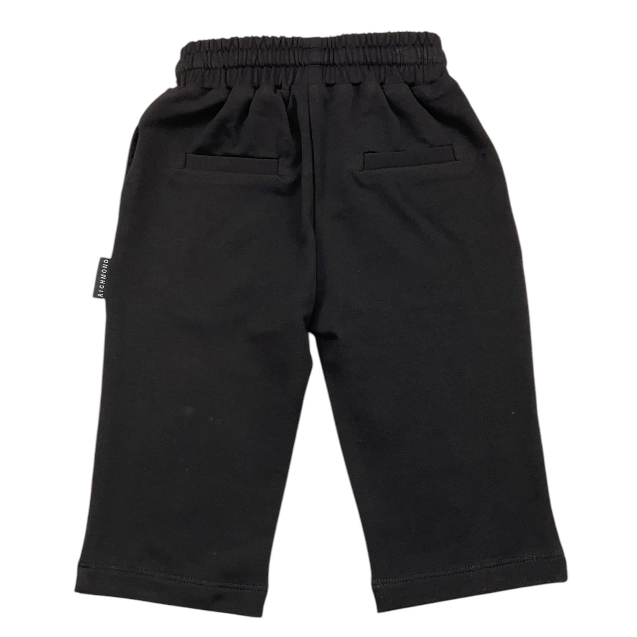 JOHN RICHMOND pantalone tuta tinta unita con logo Nero per Neonato RIA25106PA NERO JOHN RICHMOND